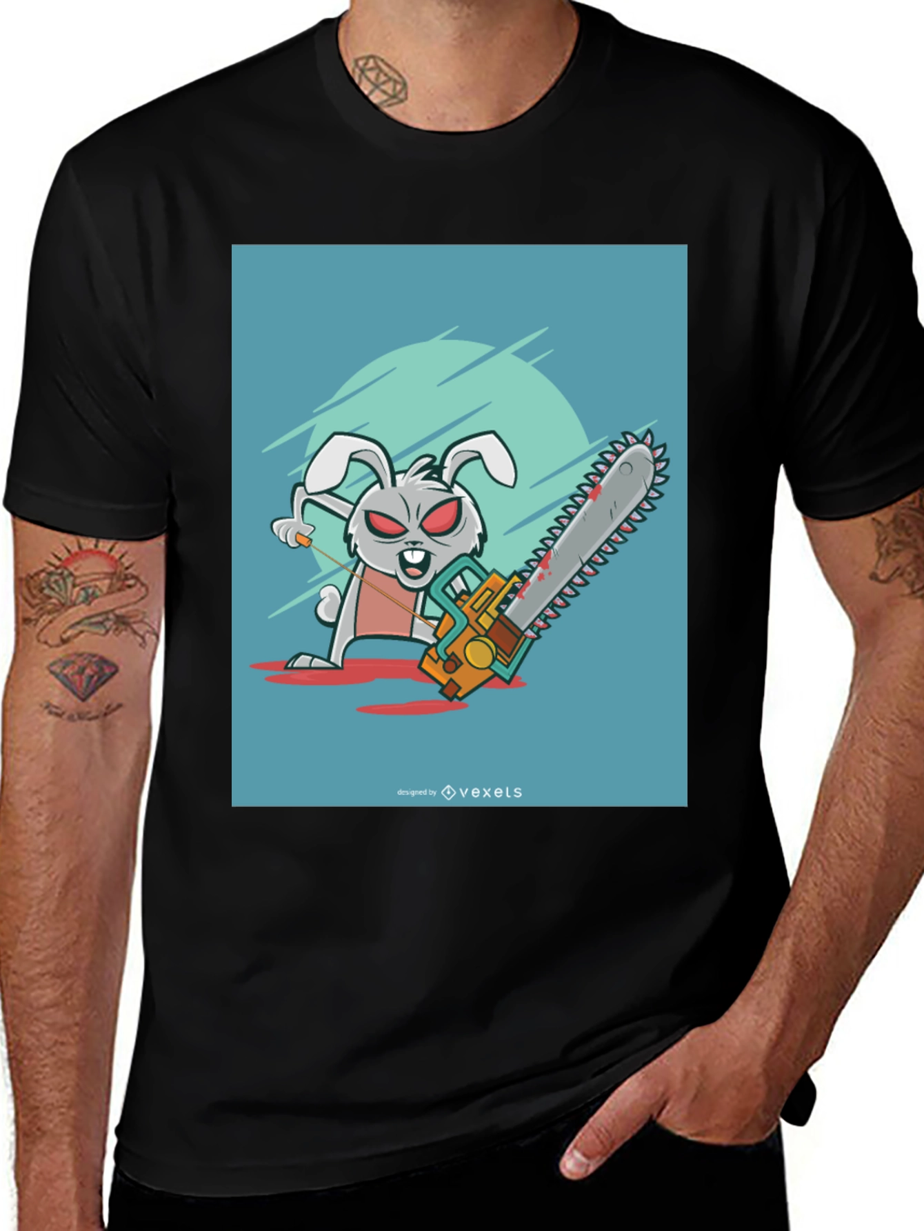 Variant 24 of Crazy Bunny Chainsaw Graphic Tee
