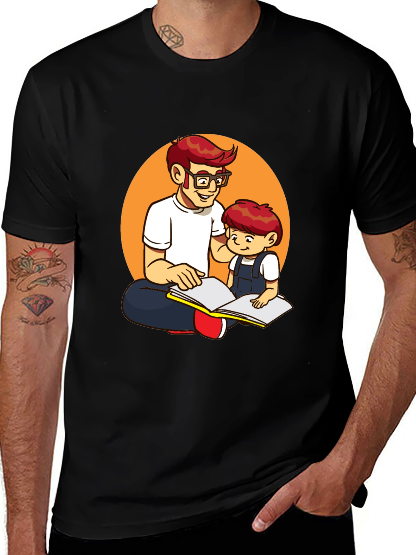 Variant 4 of Dad & Son Reading Graphic T-Shirt