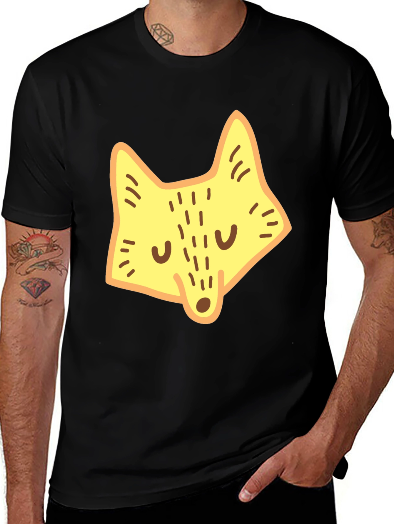 Variant 27 of Fun Fox Graphic Tee - Black Cotton Blend