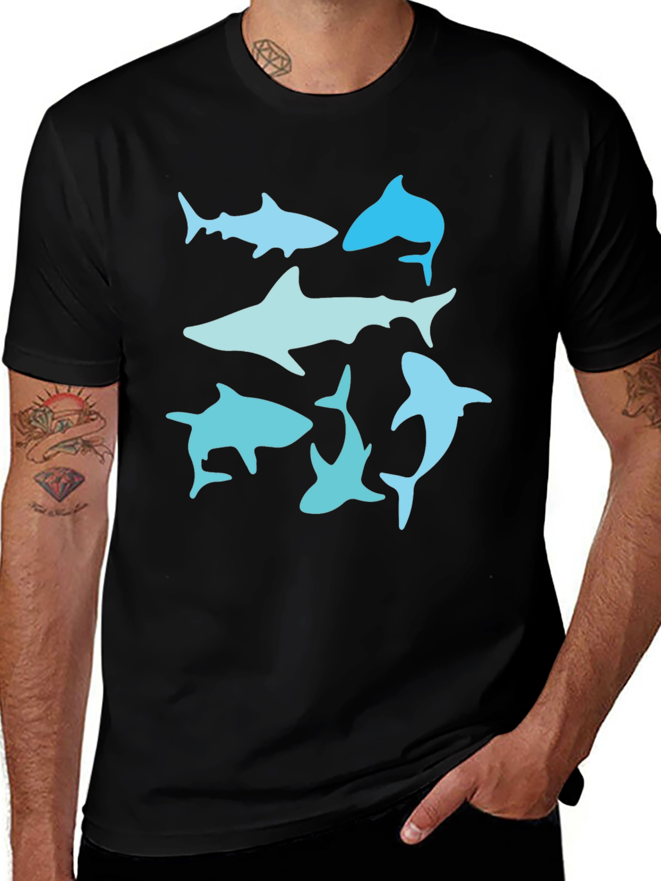 Black Shark Graphic Tee - Black Casual Shirt main image