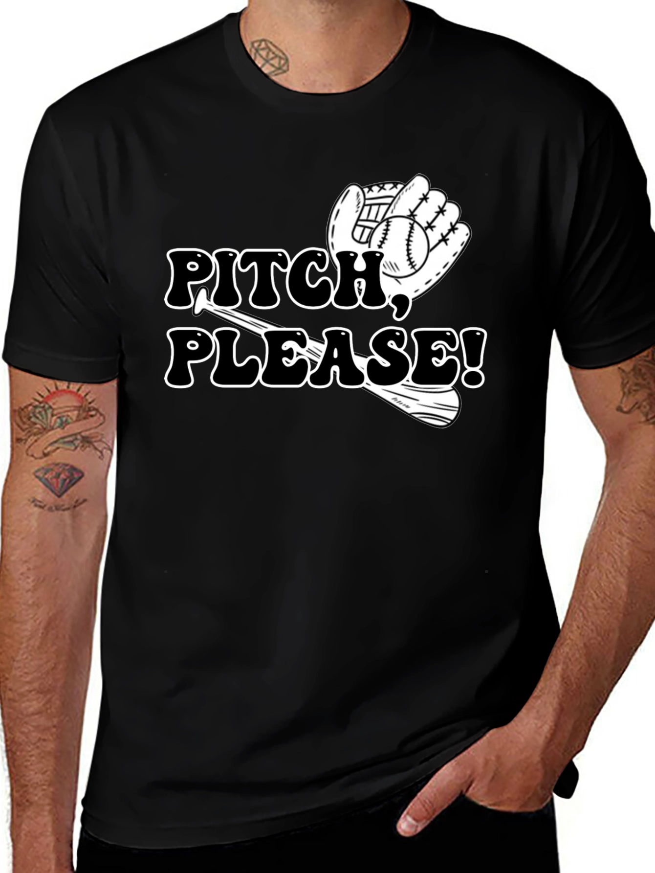 Pitch Please! Baseball Graphic T-Shirt