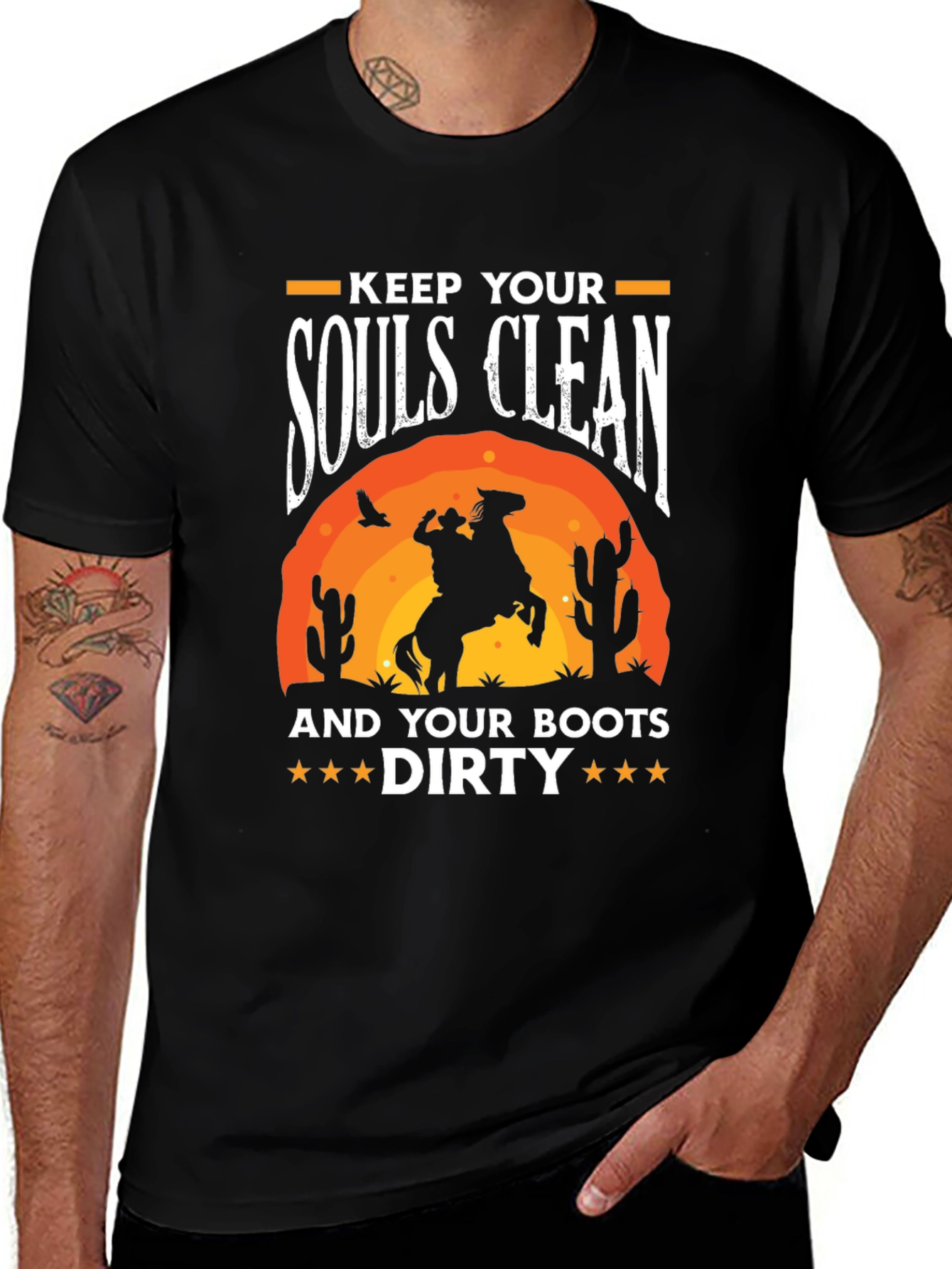 Keep Your Souls Clean Cowboy Graphic Tee