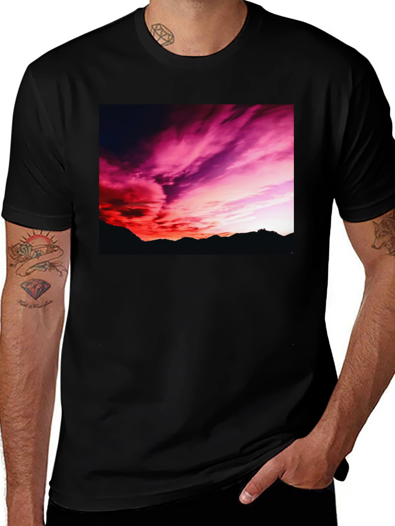 Sunset Sky Black T-Shirt