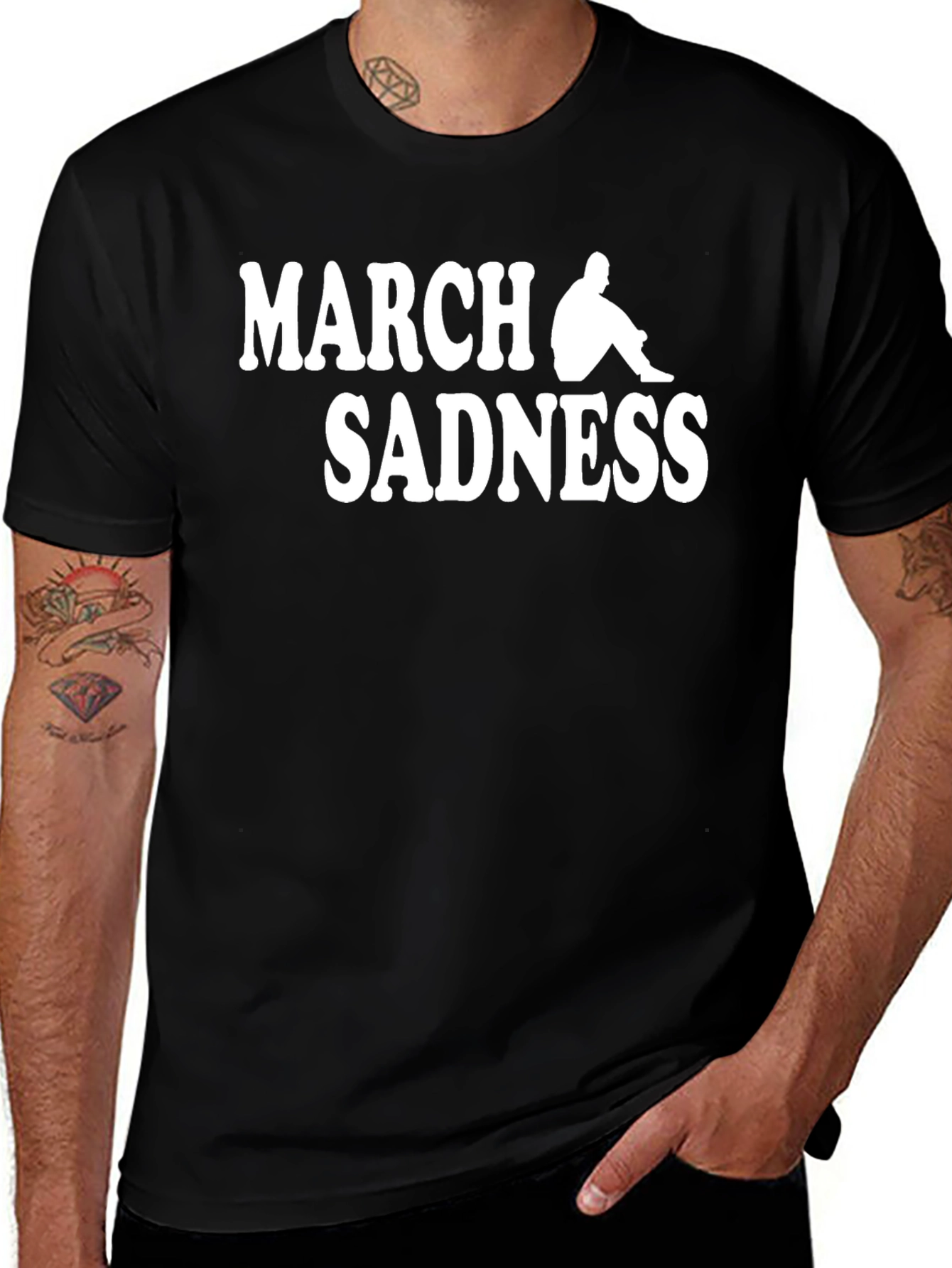 Variant 23 of March Sadness Graphic T-Shirt - Black