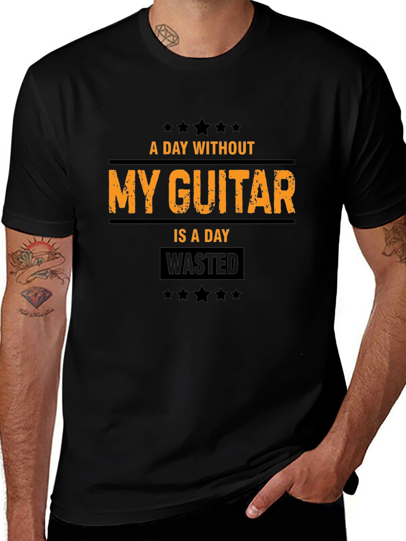 Variant 15 of Guitar Lover T-Shirt: A Day Without My Guitar