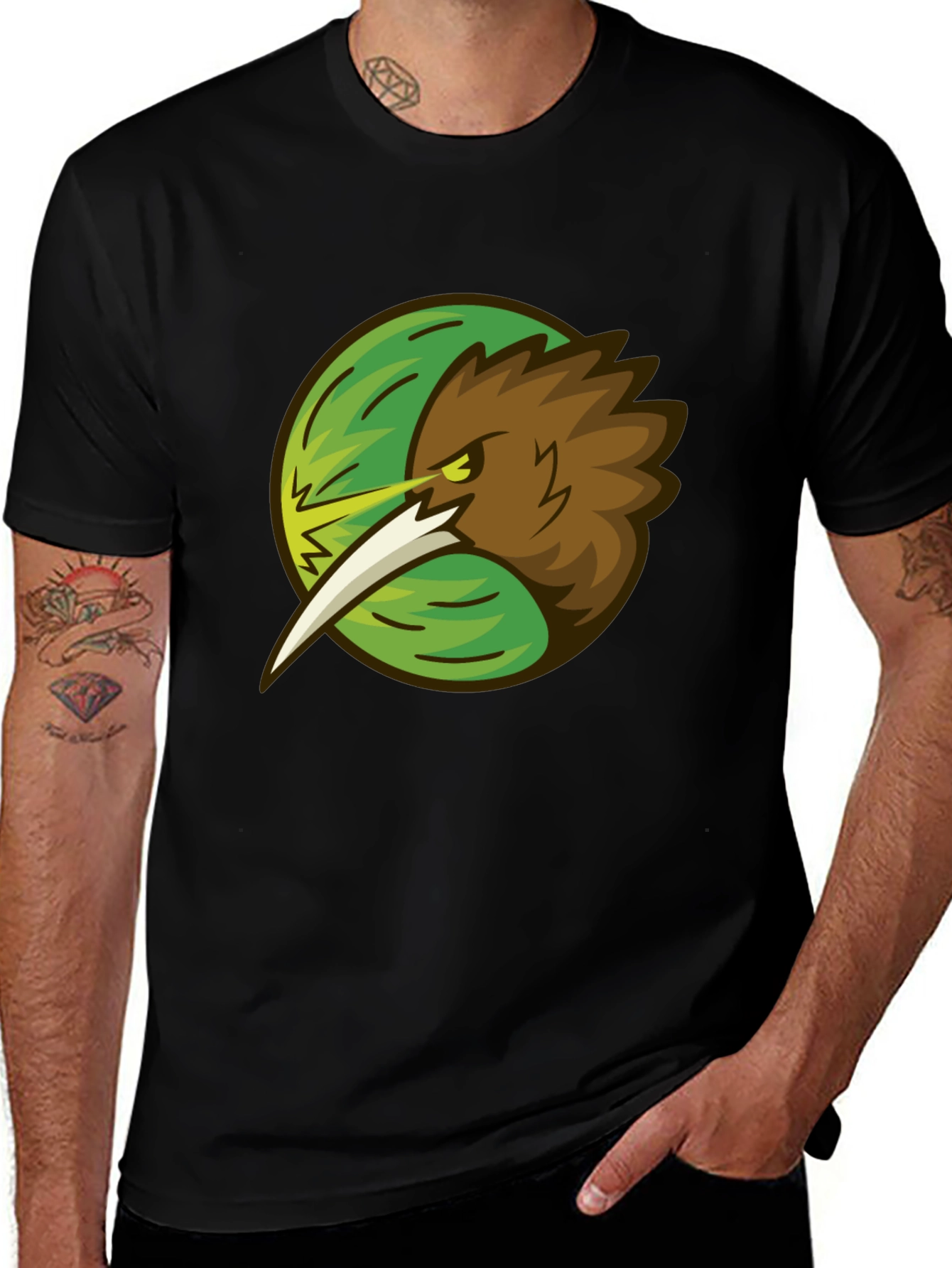 Variant 7 of Kiwi Bird Graphic Tee - Stylish Black T-Shirt