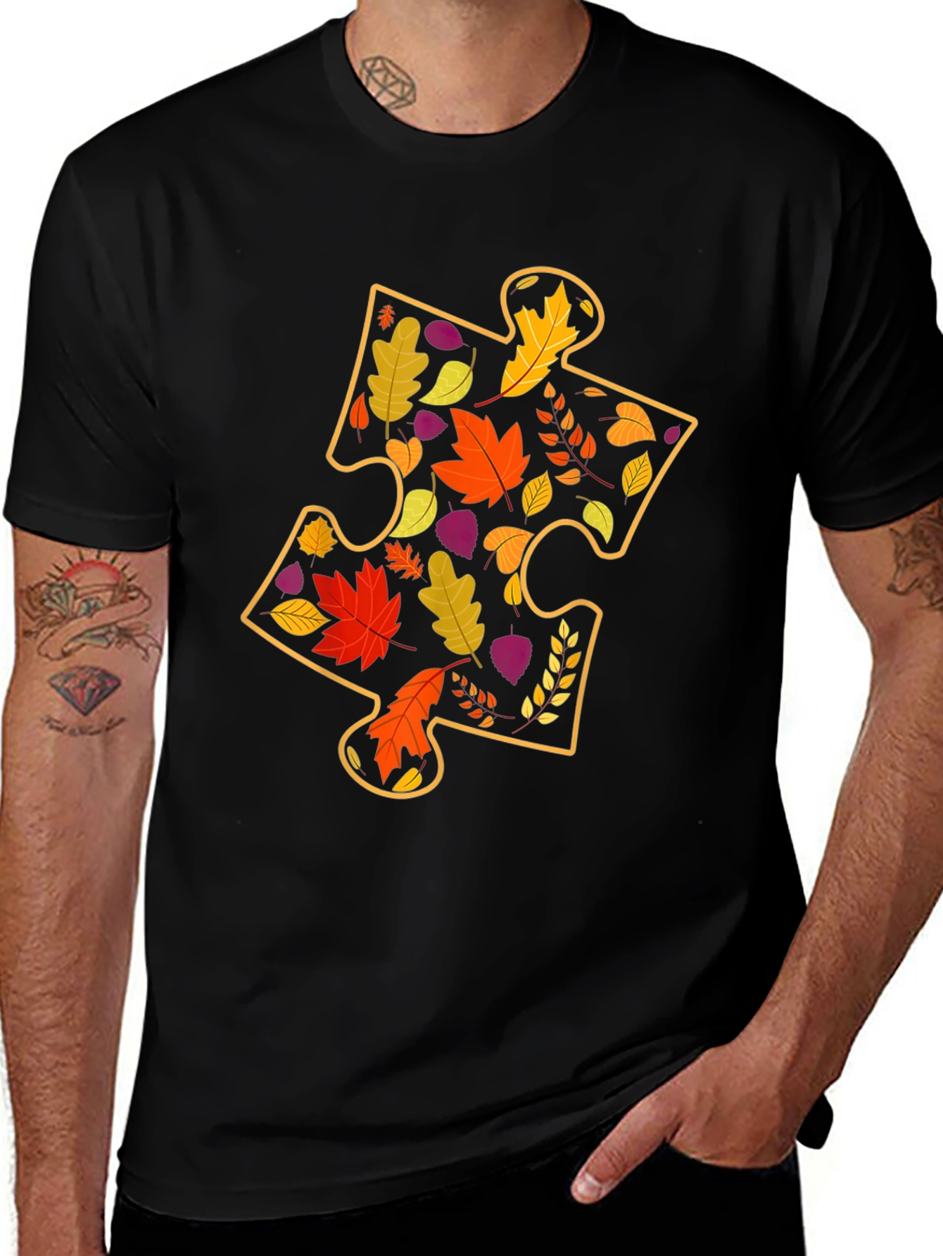 Variant 16 of Autumn Leaves Puzzle Piece T-Shirt