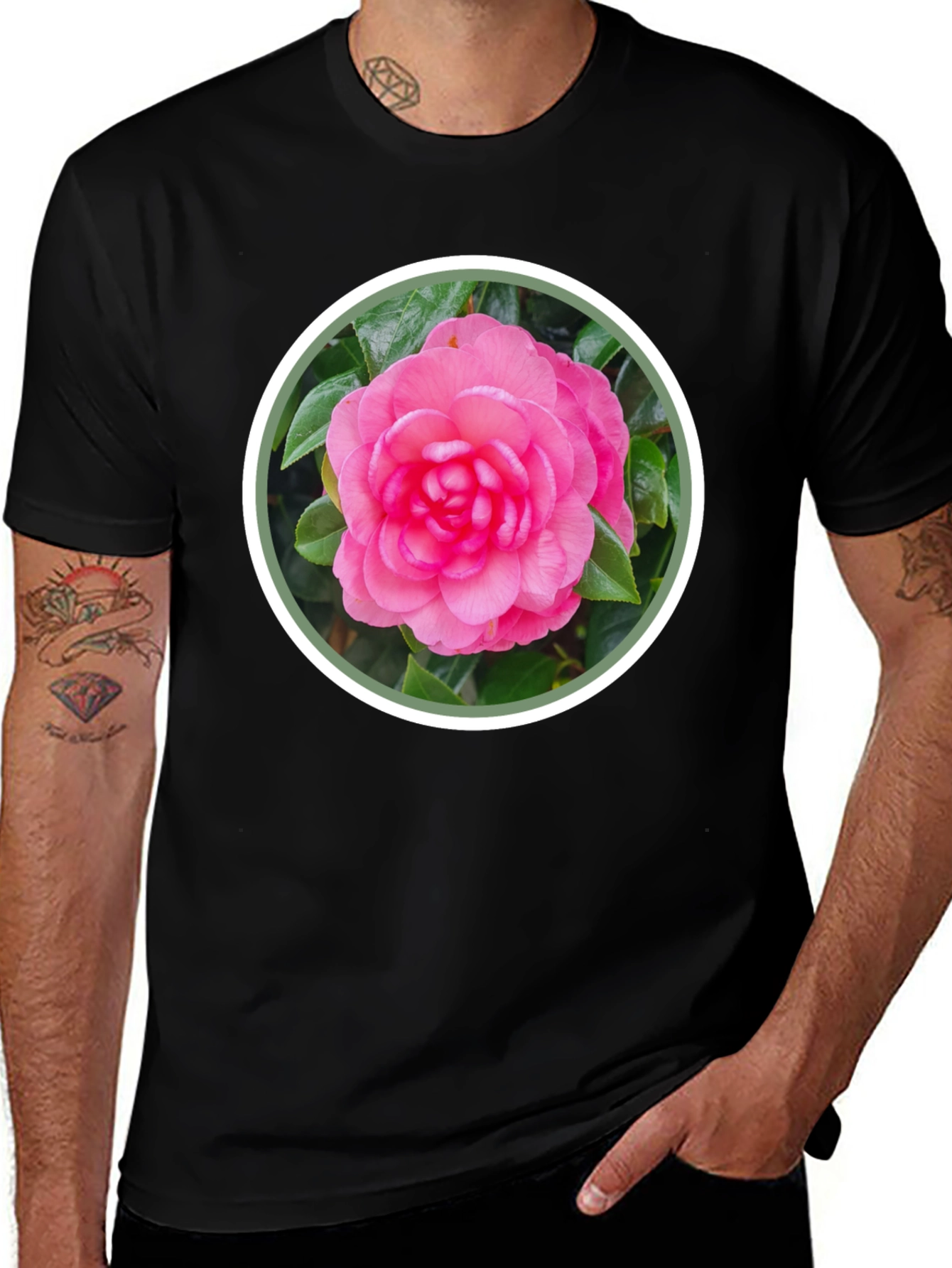 Variant 4 of Floral Circle T-Shirt - Elegant Casual Wear