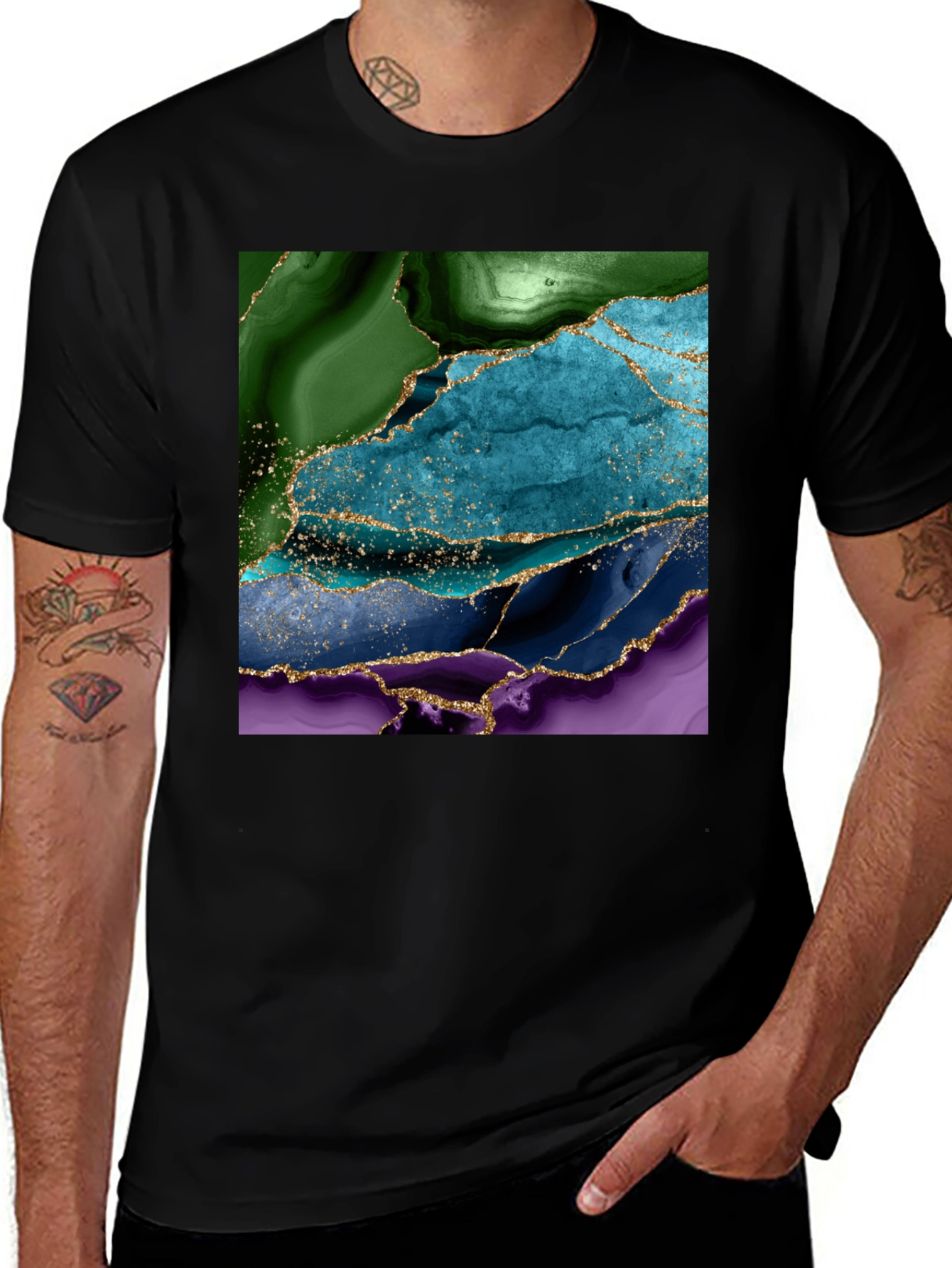 Variant 8 of Abstract Agate Gemstone Graphic T-Shirt