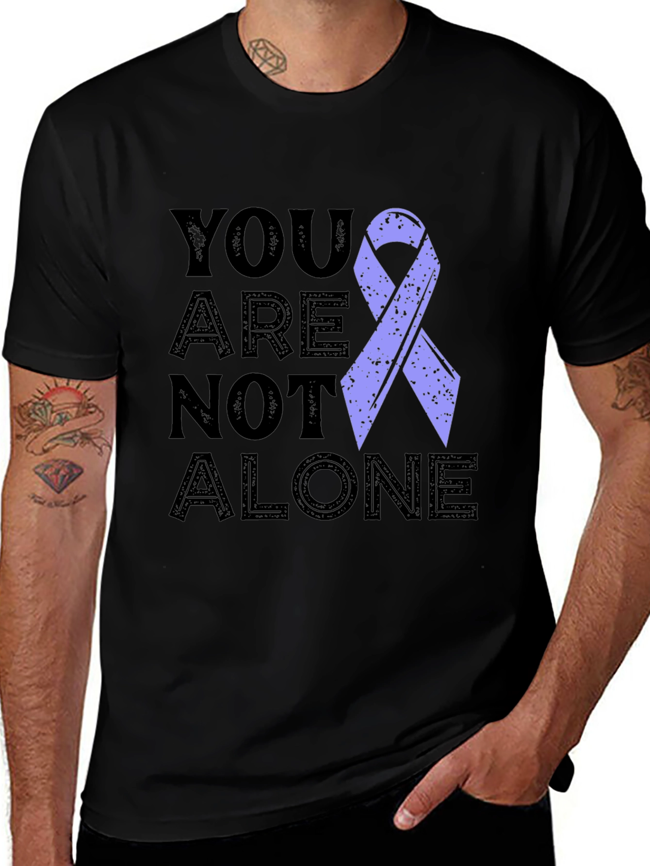 Variant 9 of You Are Not Alone Awareness Ribbon T-Shirt