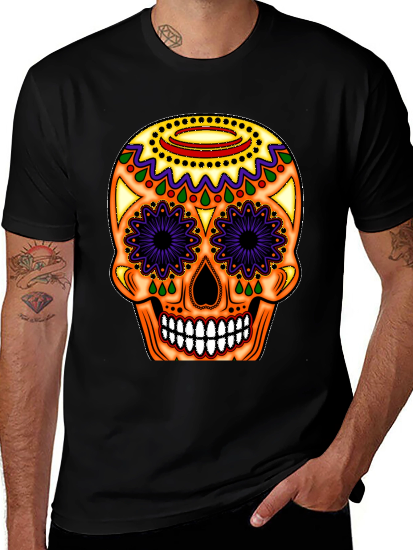 Variant 30 of Sugar Skull T-Shirt - Day of the Dead Tee
