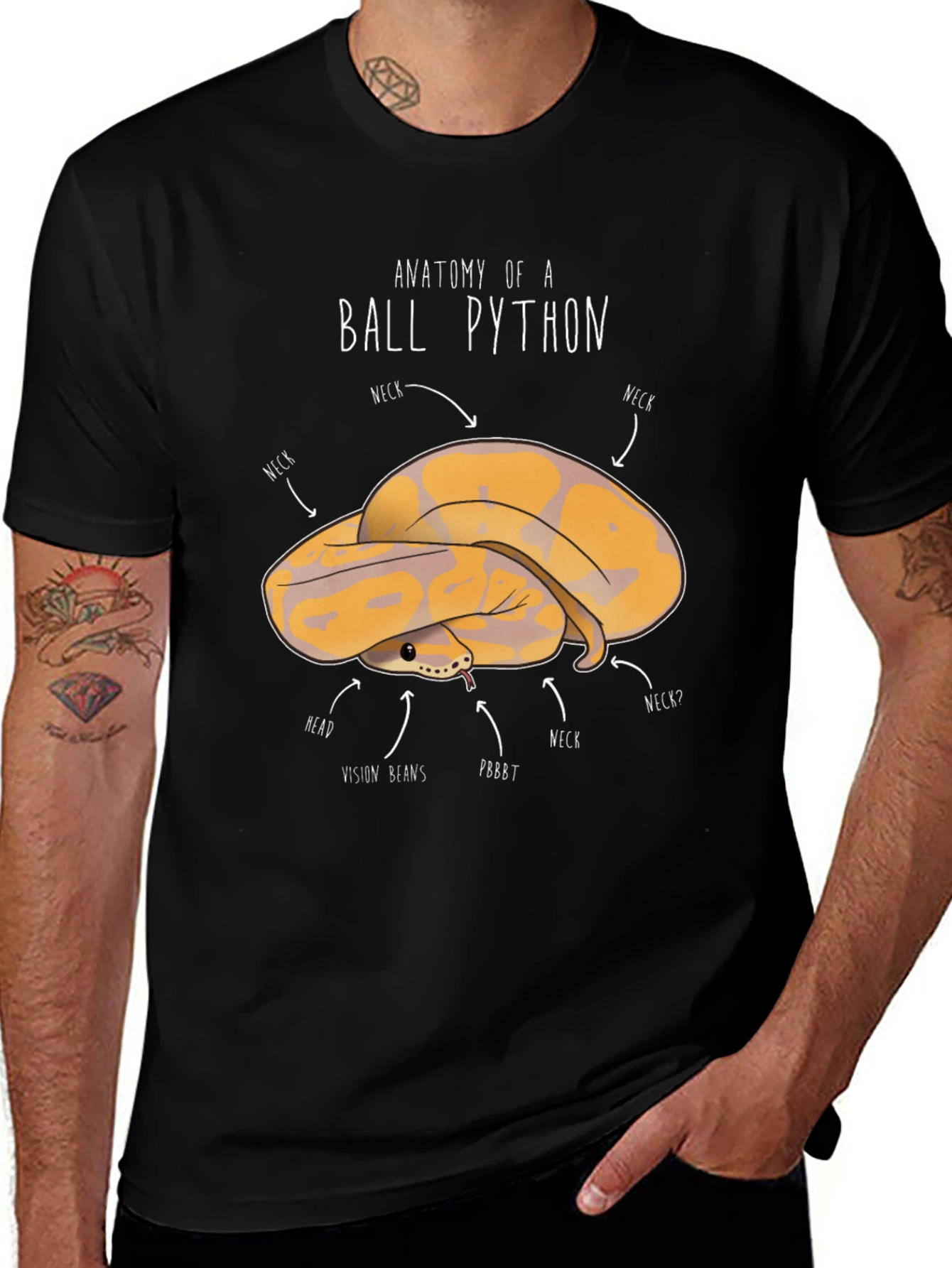 Variant 12 of Anatomy of a Ball Python T-Shirt