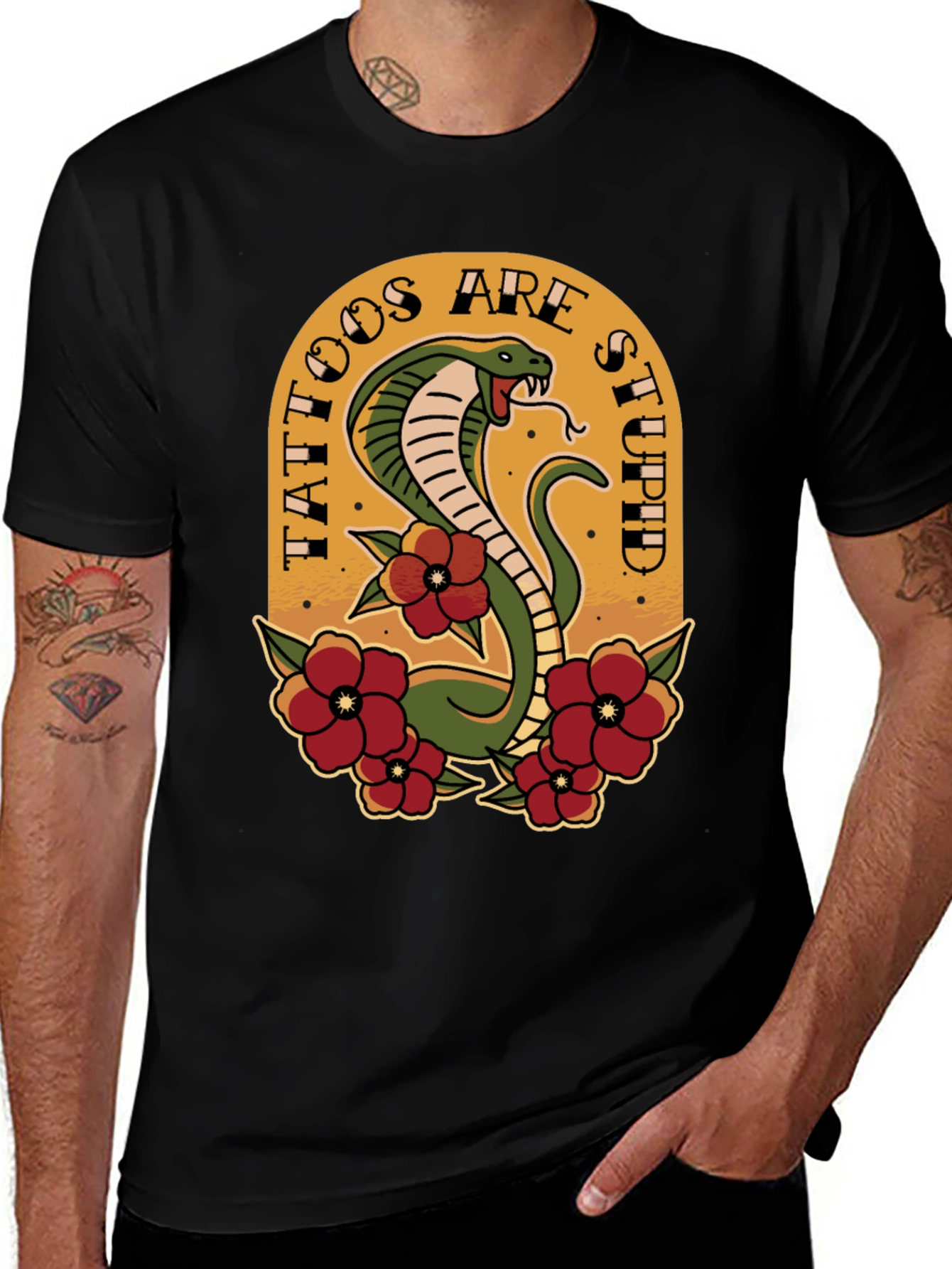 Variant 6 of Tattoos Are Stupid Cobra Graphic Tee