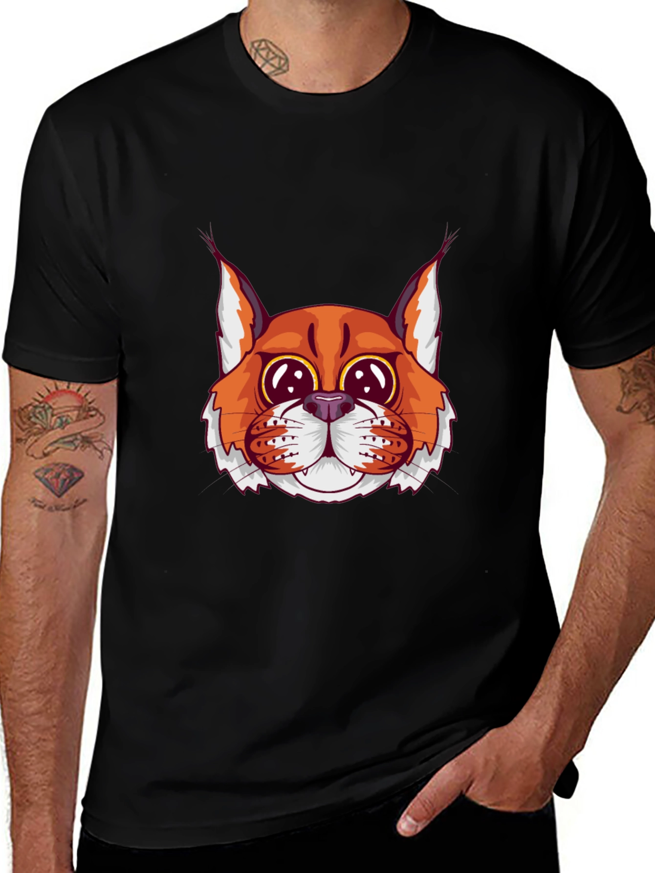 Variant 21 of Cartoon Bobcat Graphic Tee