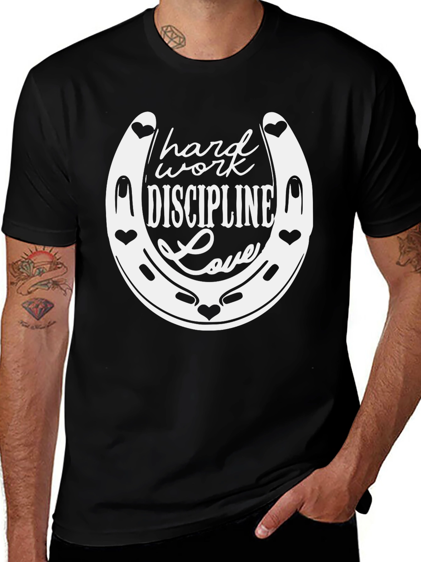 Hard Work Discipline Love Horseshoe T-Shirt