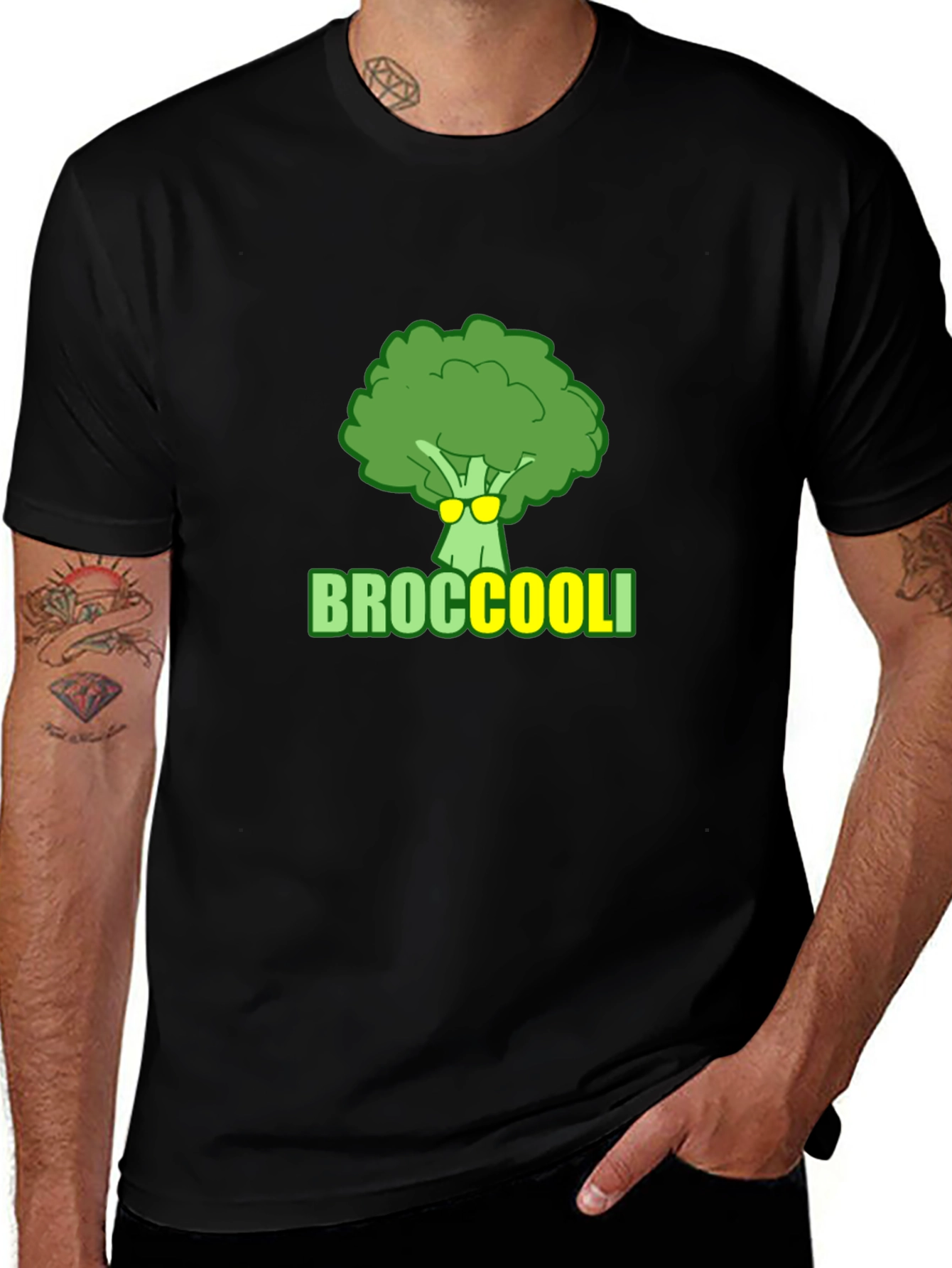 Variant 18 of Cool Broccoli Graphic T-Shirt - Funny Vegan Tee