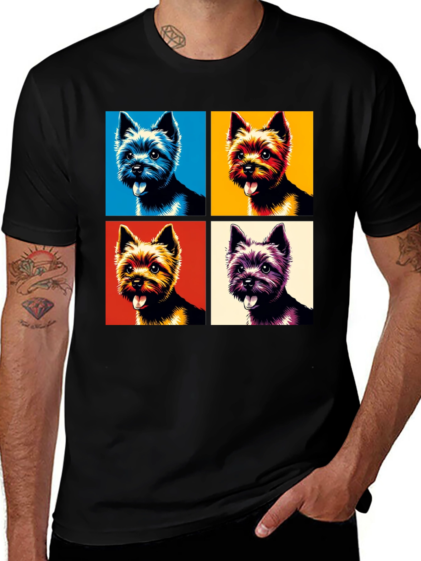 Pop Art Yorkie T-Shirt: Modern Dog Lover Tee