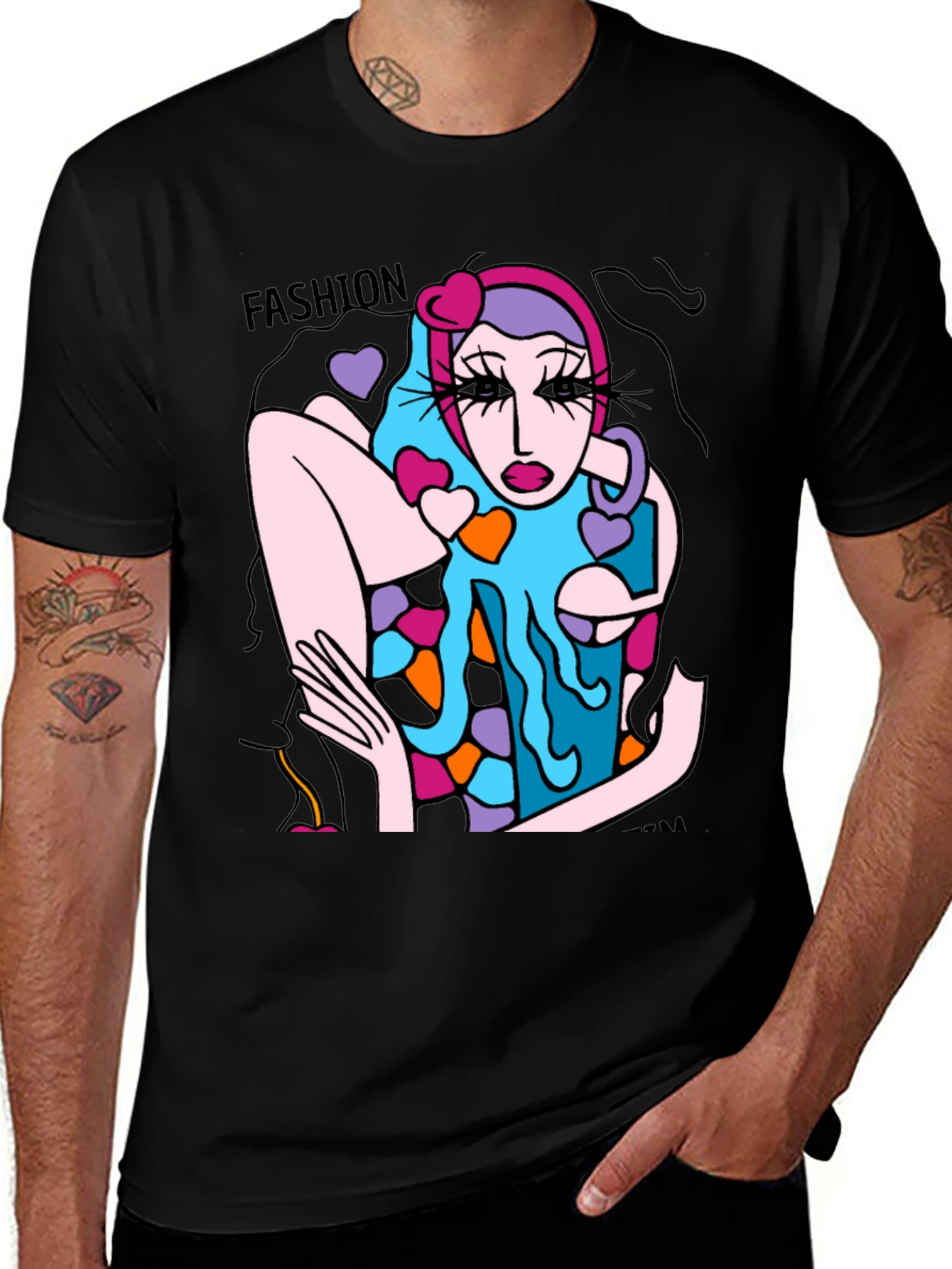 Variant 18 of Fashion Model Graphic Tee - Unique Art T-Shirt