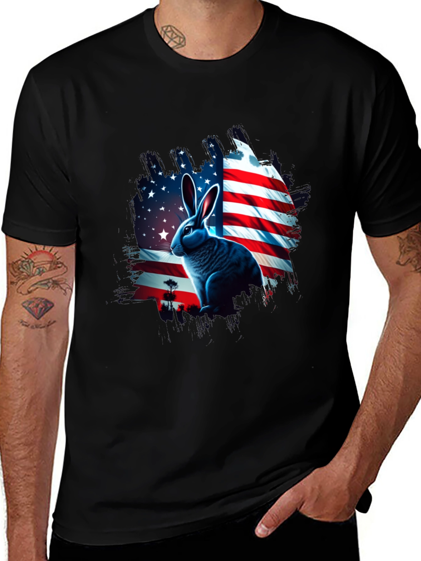 Variant 26 of American Rabbit Graphic Tee