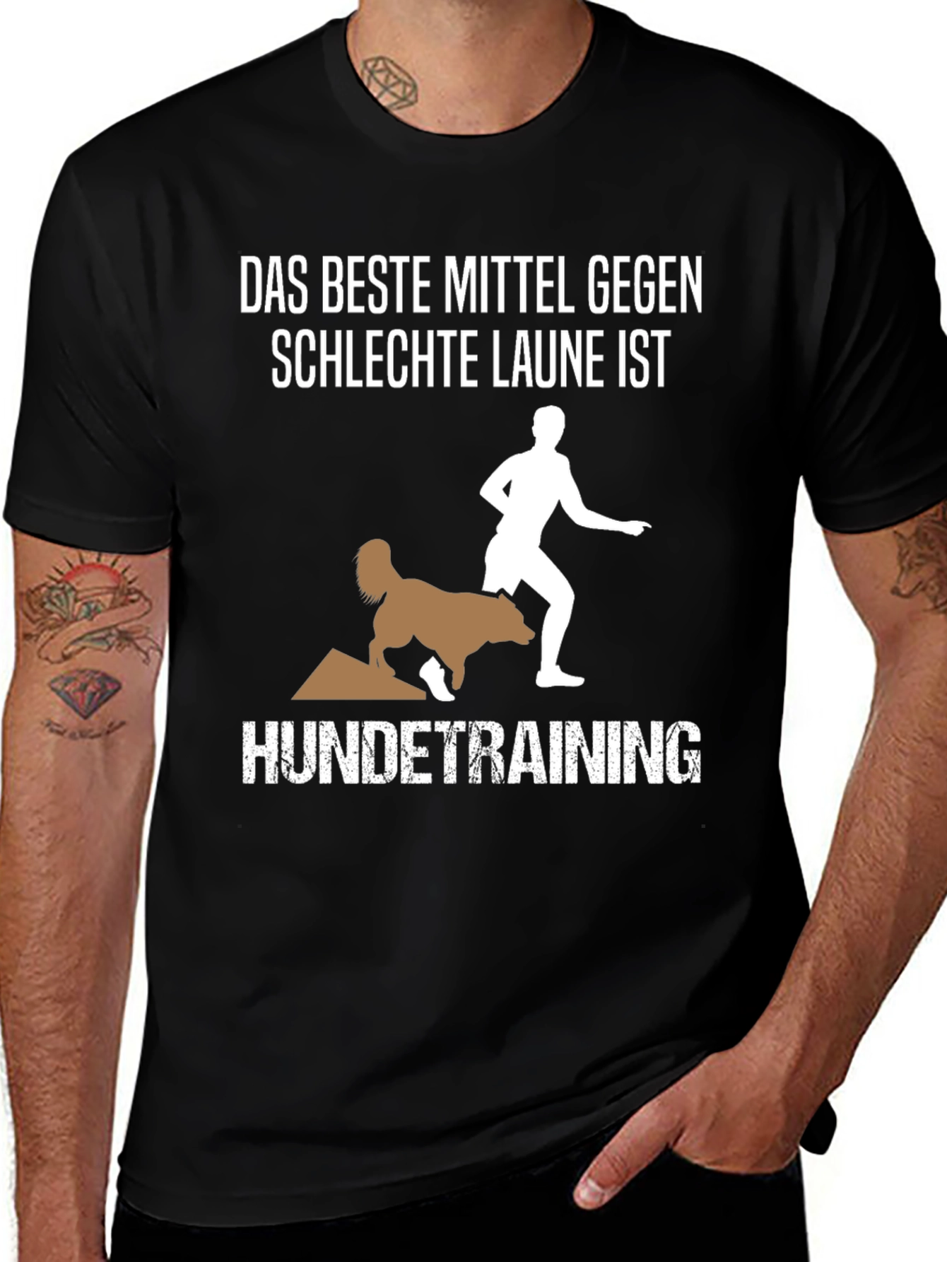 Variant 14 of Dog Training Graphic Tee - "Das Beste Mittel" Humor T-Shirt