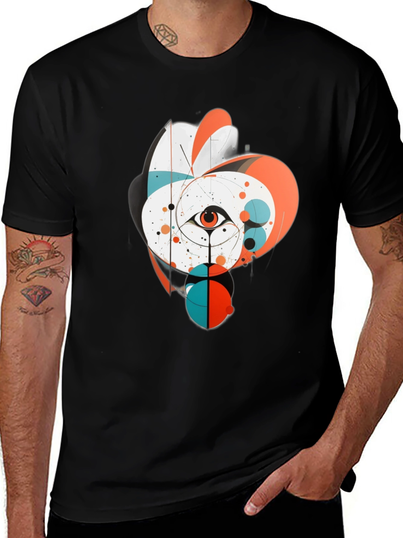 Variant 21 of Abstract Eye Graphic Black T-Shirt