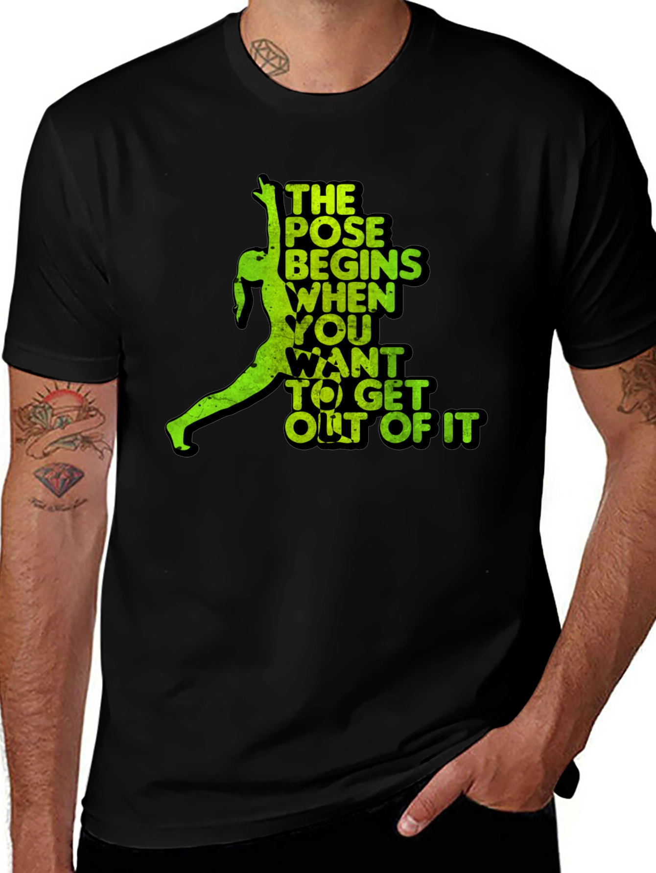 Variant 21 of Yoga Pose T-Shirt - The Pose Begins When...