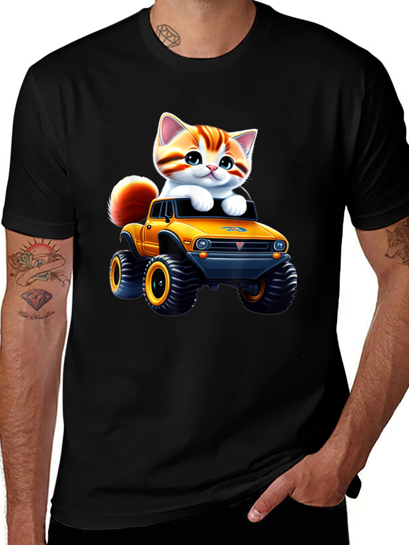 Variant 26 of Cat in Monster Truck Graphic Tee