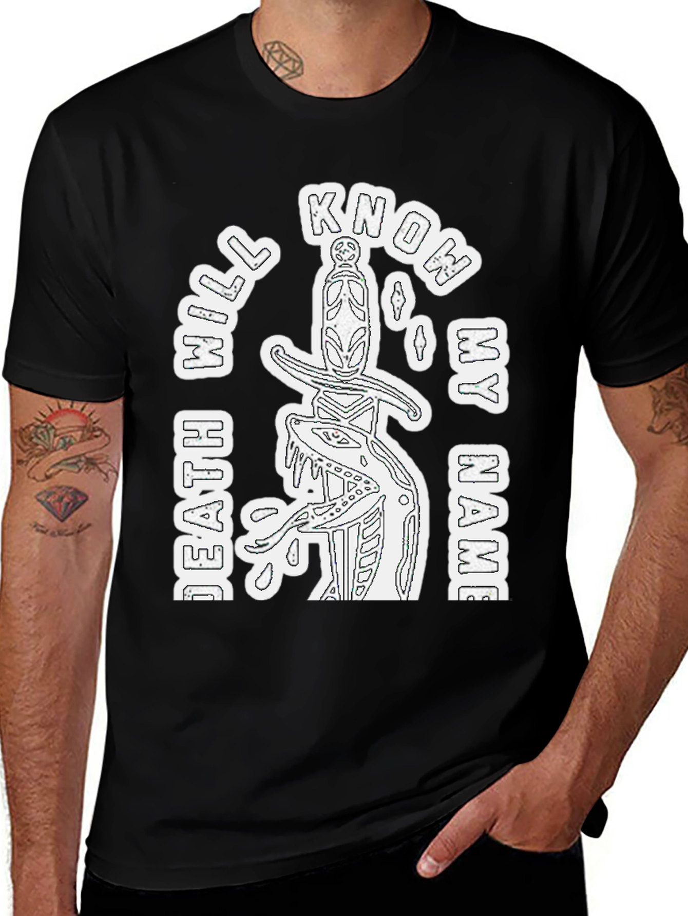 Variant 28 of Know My Name Graphic Tee - Black Casual T-Shirt