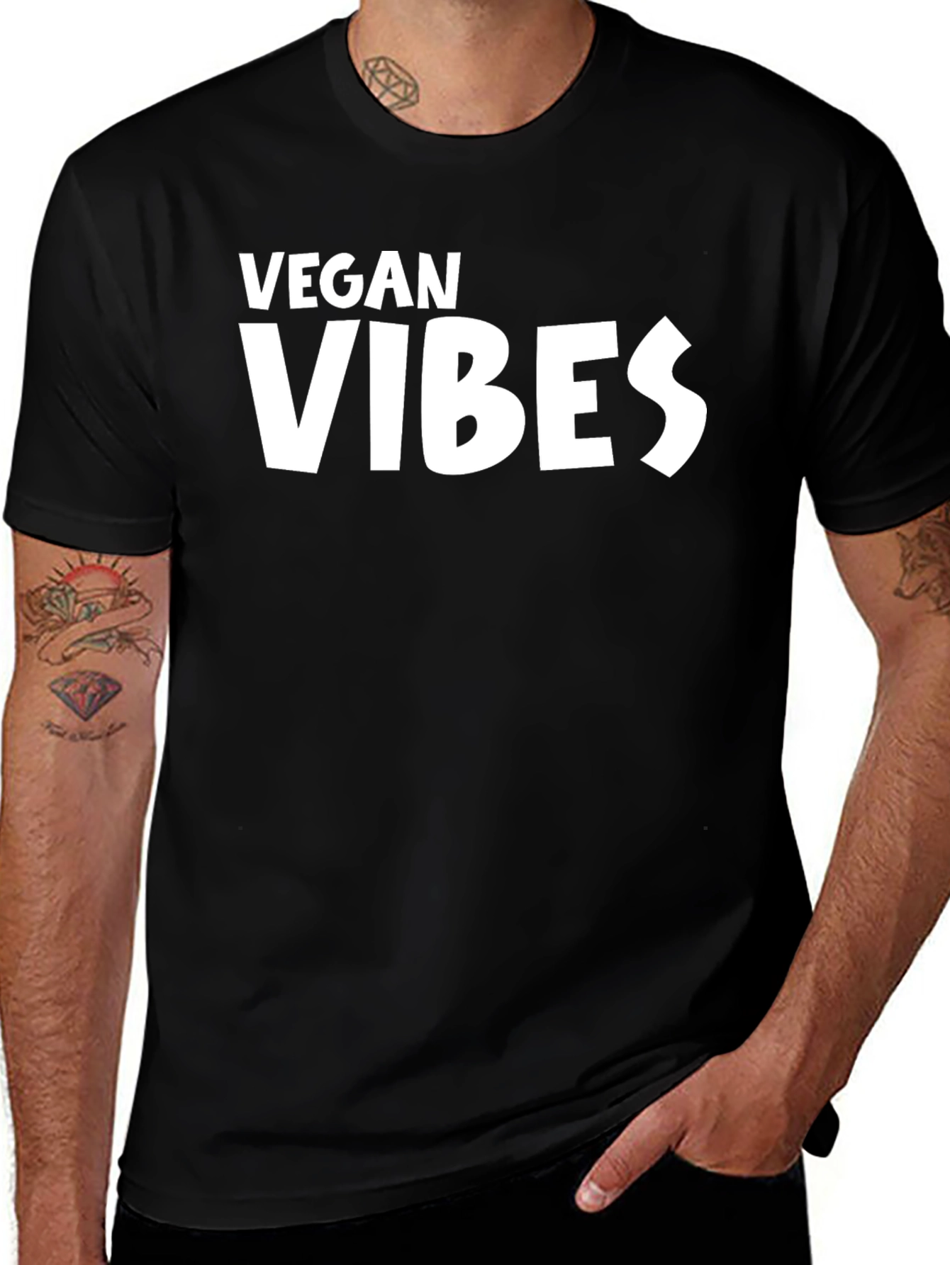 Vegan Vibes Graphic T-Shirt - Unisex Black Tee