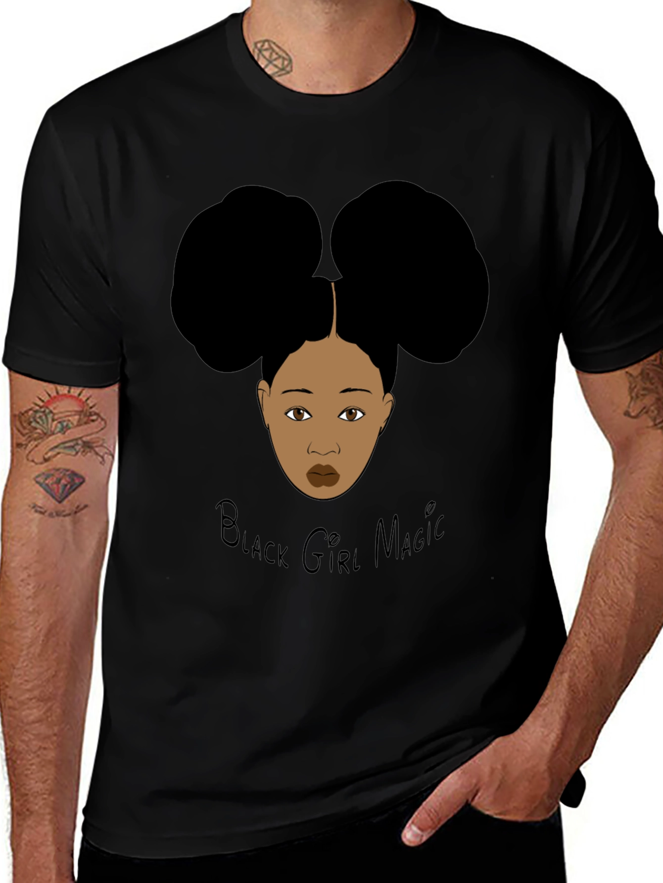 Variant 28 of Black Girl Magic Graphic Tee - Stylish Afro Puff T-Shirt