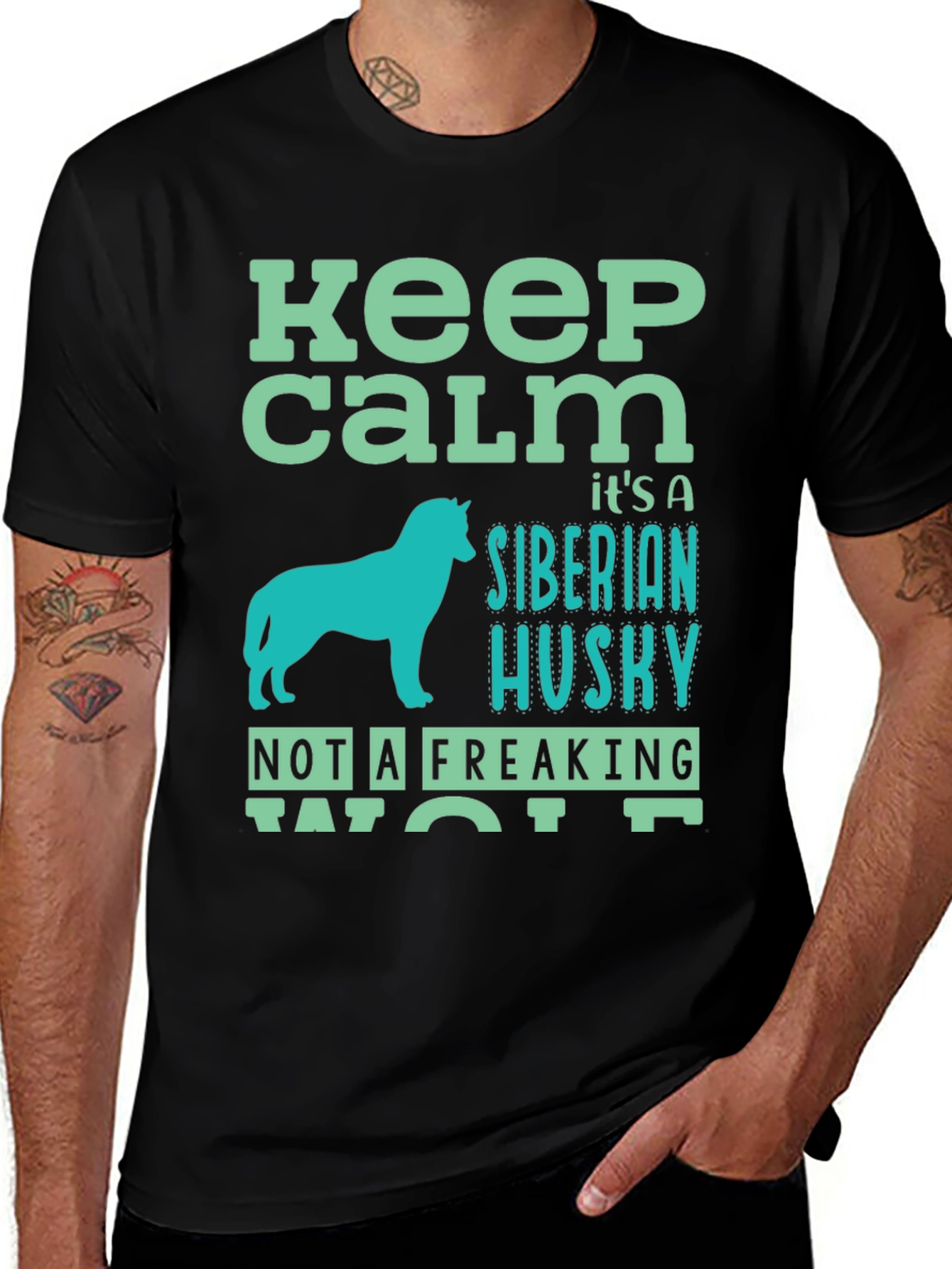 Variant 9 of Keep Calm Siberian Husky Graphic T-Shirt