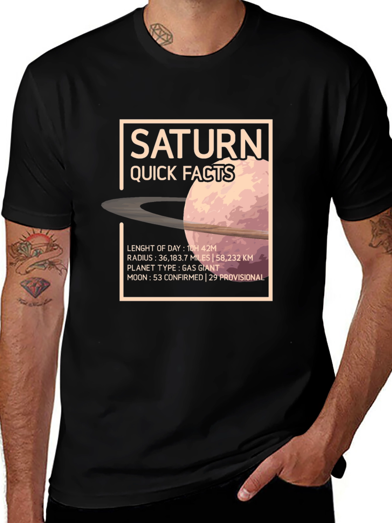 Saturn Quick Facts Graphic T-Shirt