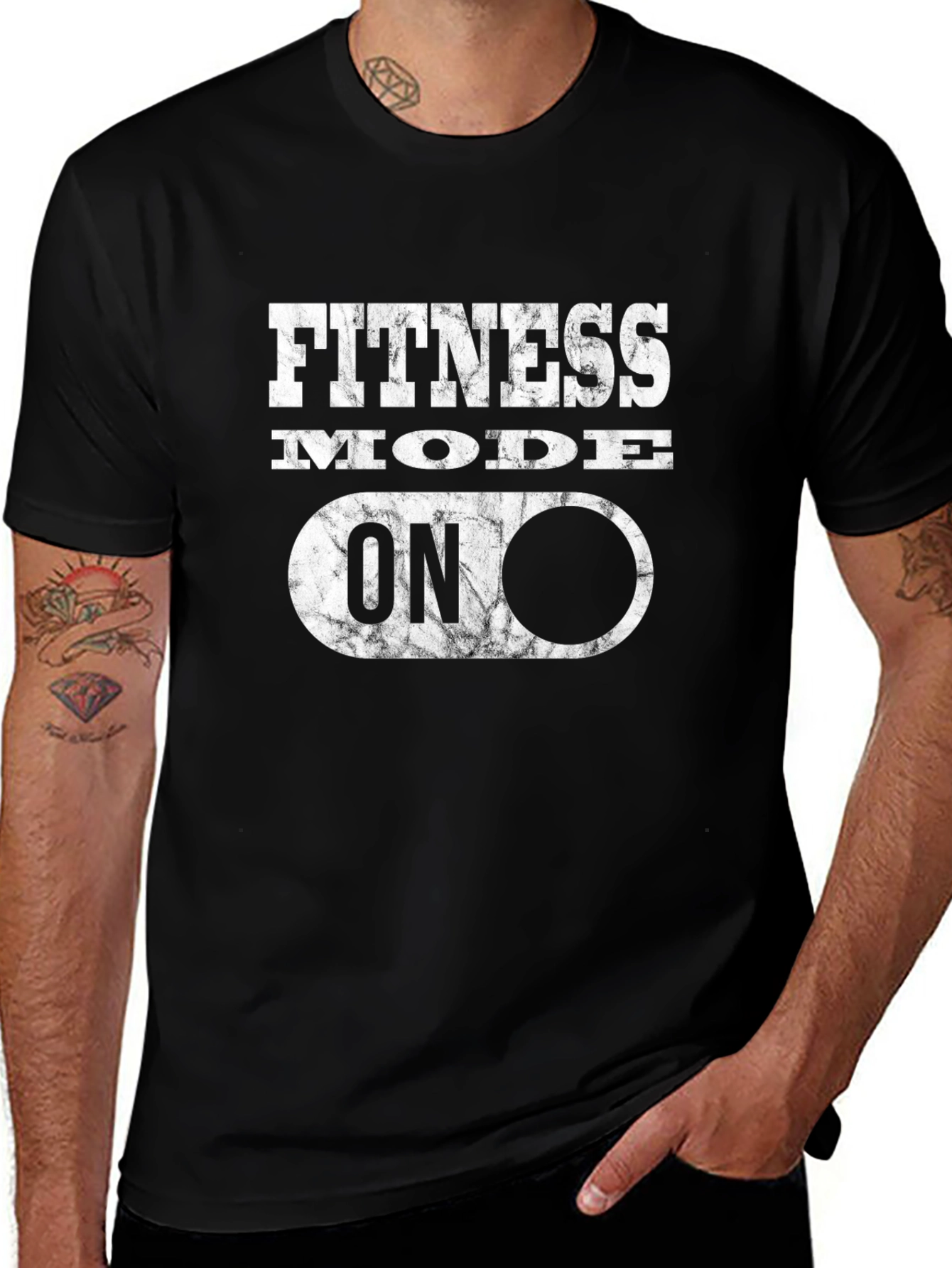 Variant 18 of Fitness Mode On Black Graphic T-Shirt