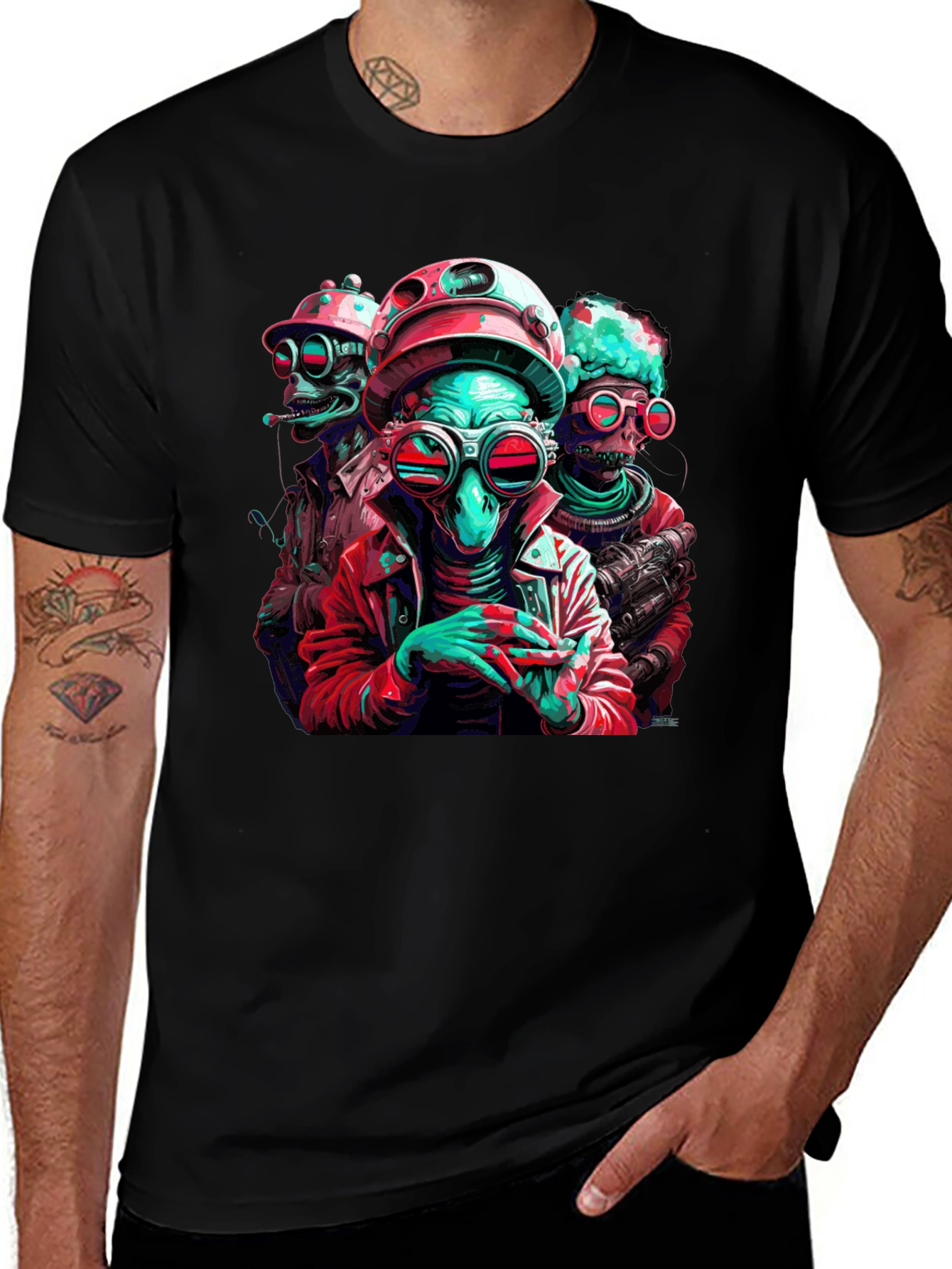 Variant 8 of Retro Alien Crew Graphic Tee