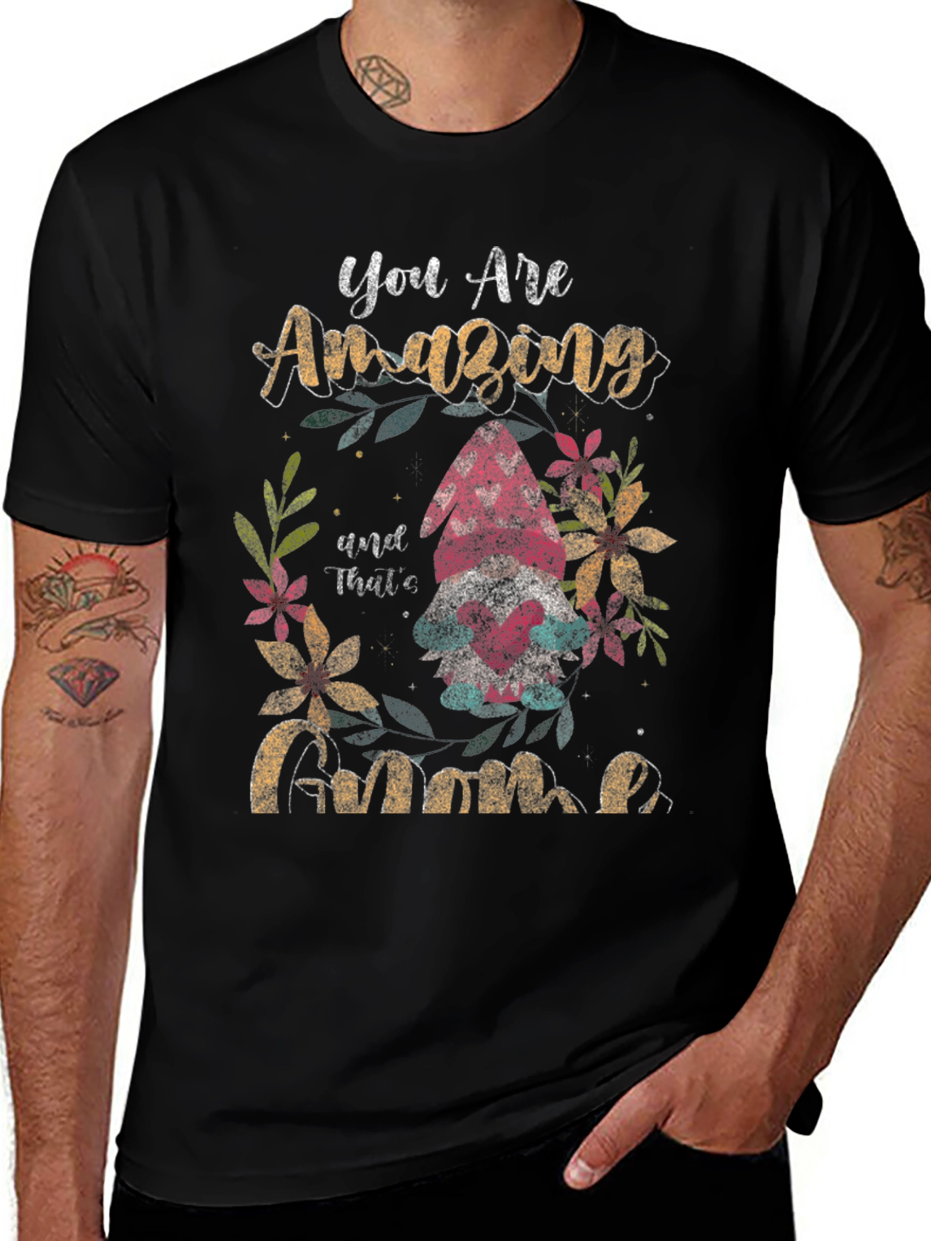 Variant 12 of Amazing Grandma Gnome T-Shirt - Unique Floral Design