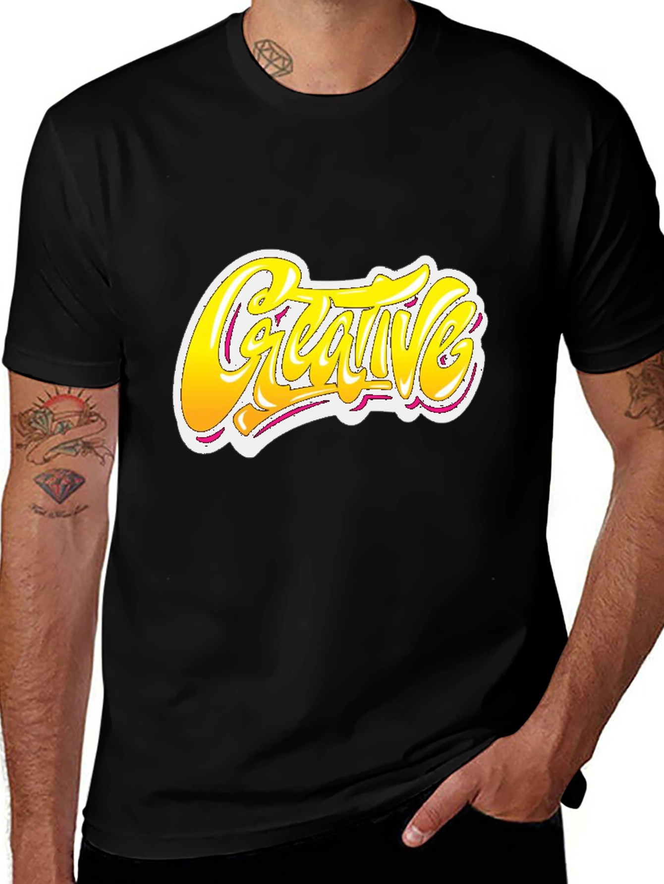 Variant 29 of Creative Graphic Tee - Stylish Black Cotton T-Shirt