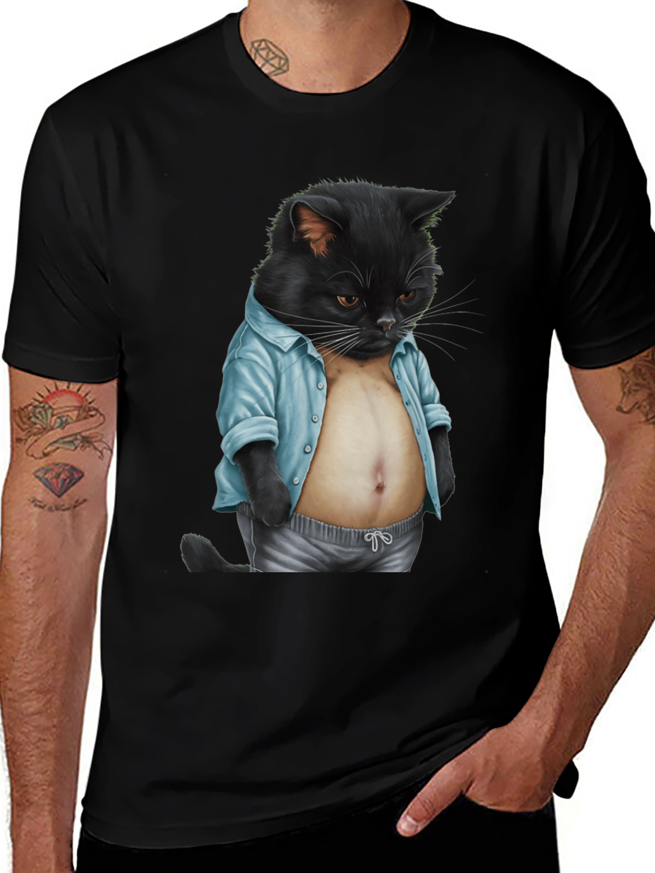 Variant 15 of Cool Cat Graphic Tee - Unique Novelty T-Shirt