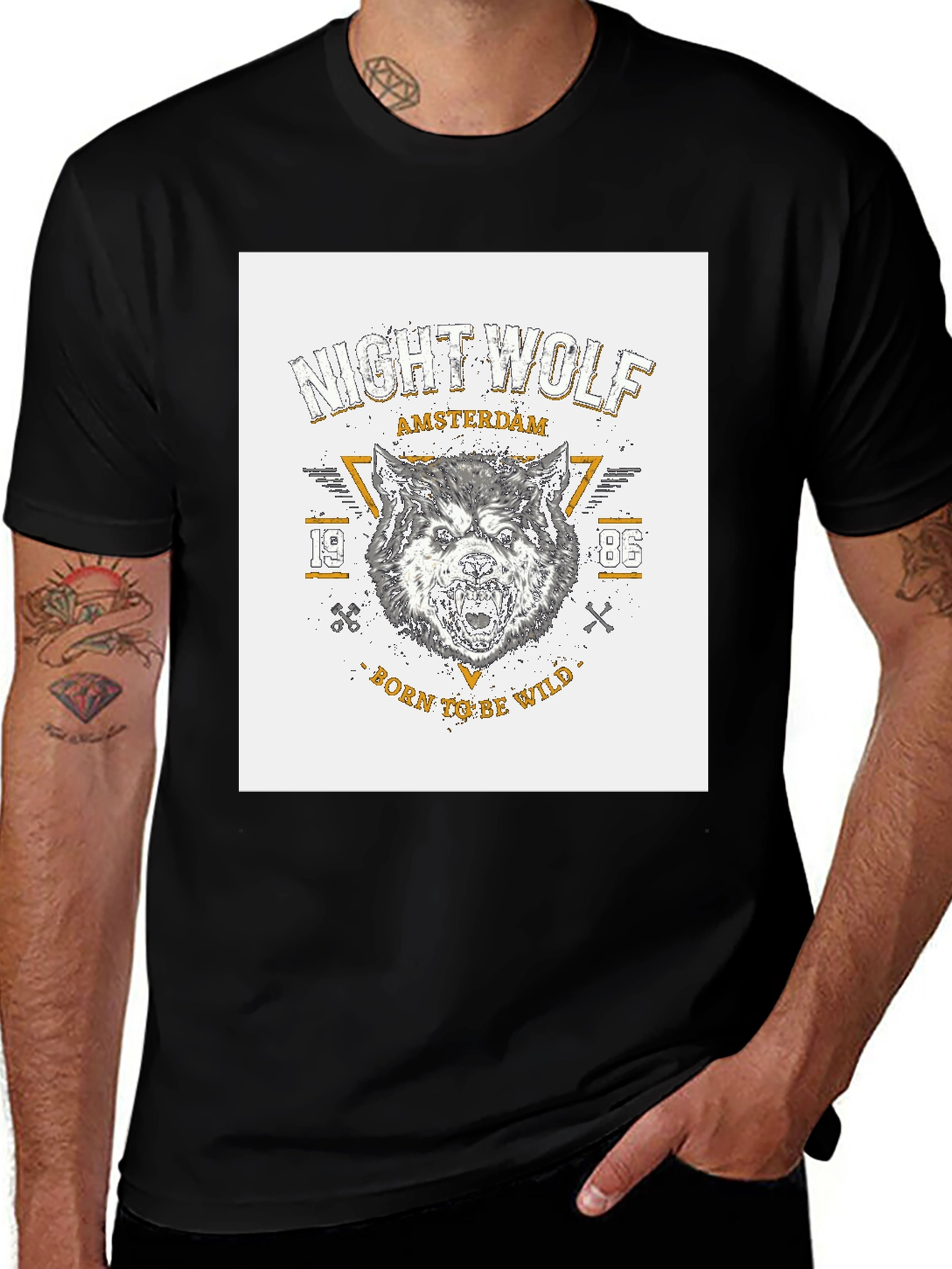 Variant 6 of Night Wolf Amsterdam Graphic T-Shirt - Born to be Wild