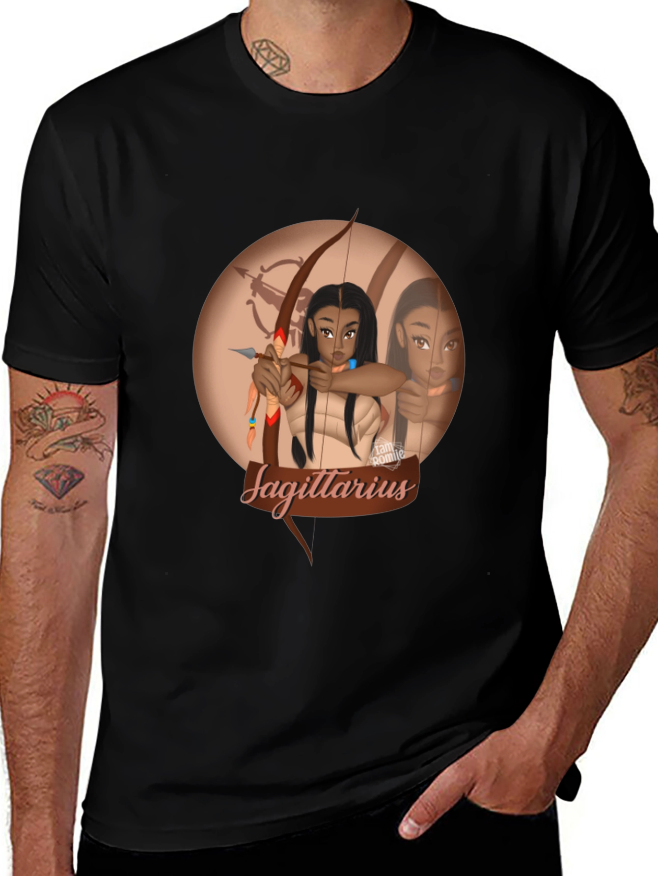 Sagittarius Zodiac T-Shirt - Black Graphic Tee