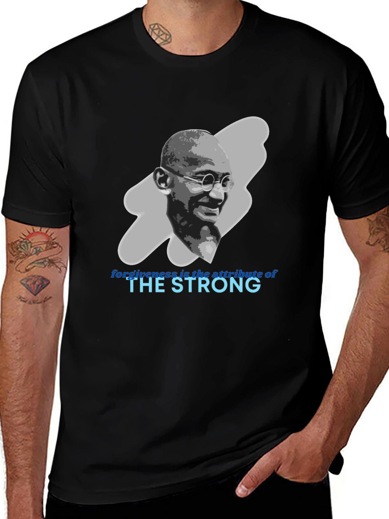 Gandhi Quote Graphic T-Shirt - Forgiveness is Strength