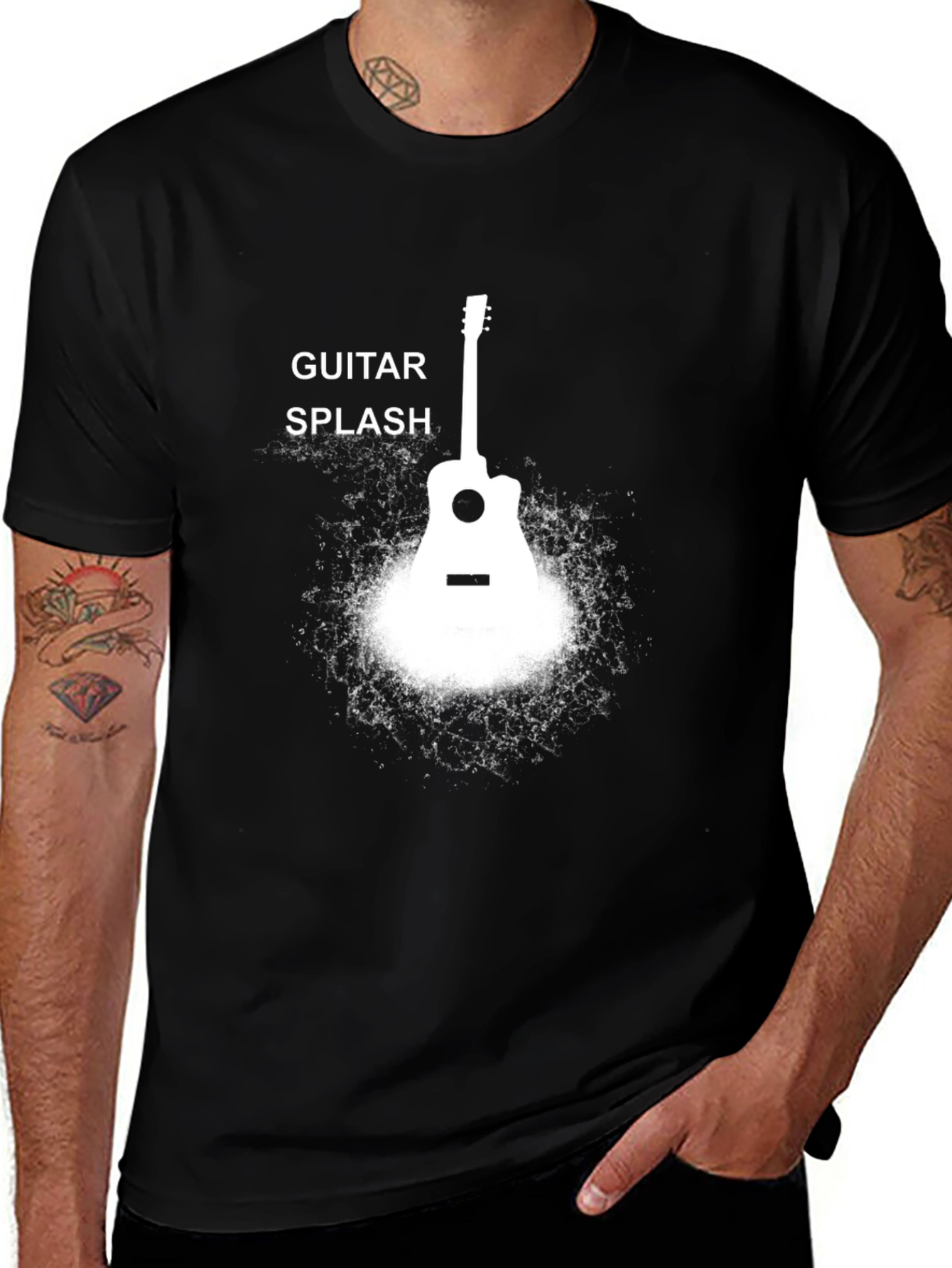 Variant 11 of Guitar Splash Black T-Shirt