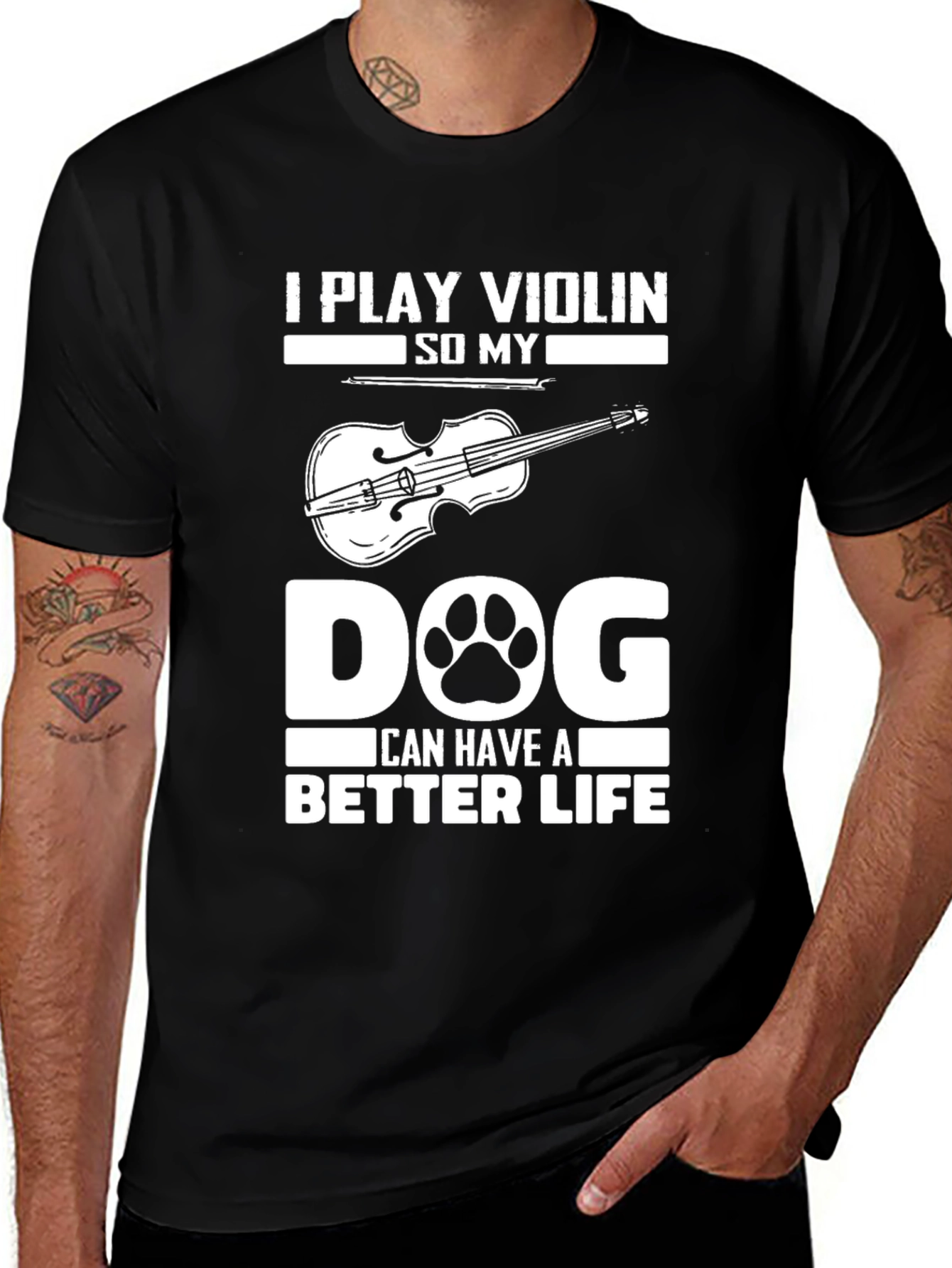 Variant 18 of Violin Dog Life T-Shirt - Musician Pet Lover Tee