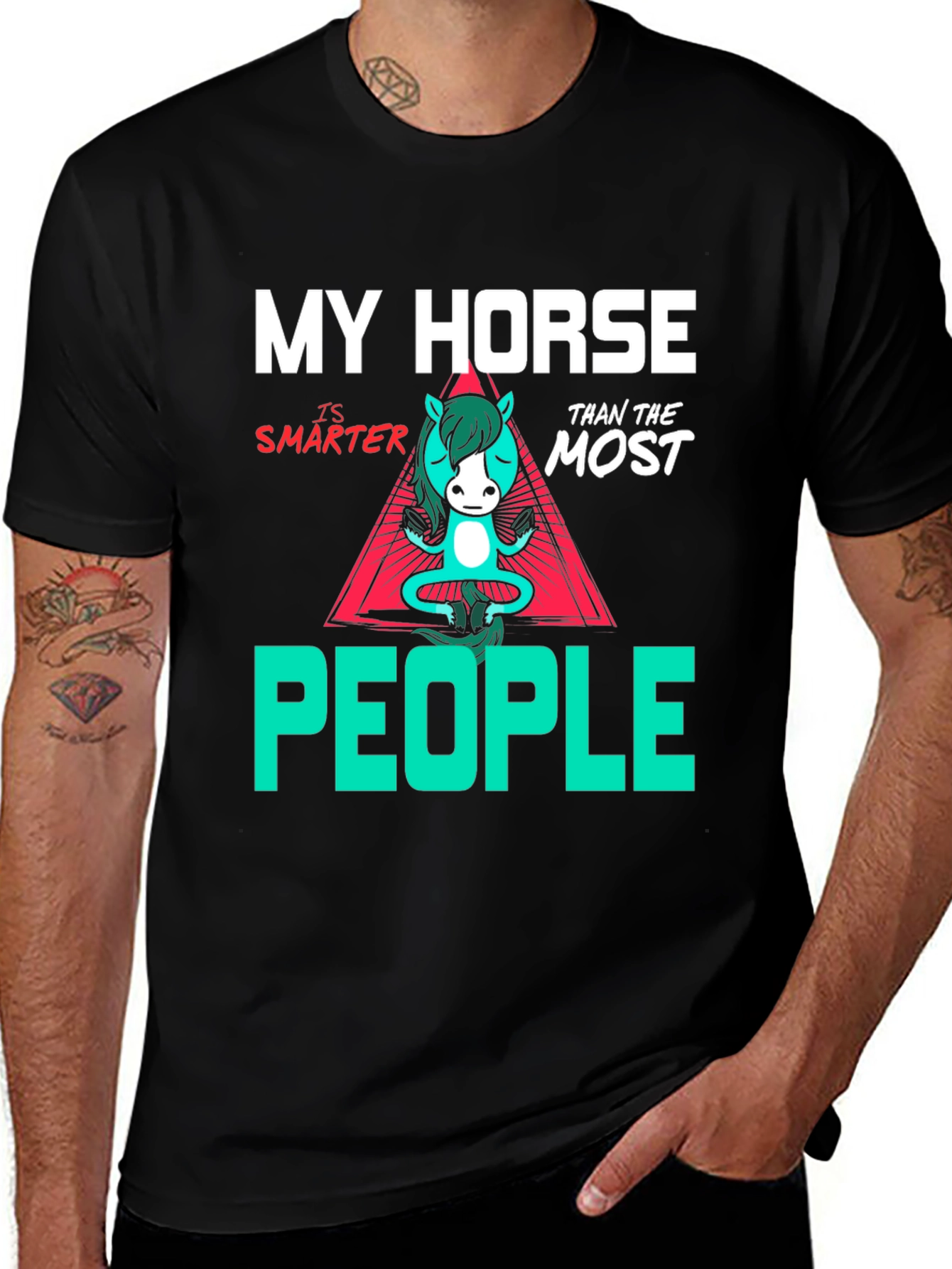 Variant 22 of Funny Horse Smarter Than People Graphic T-Shirt
