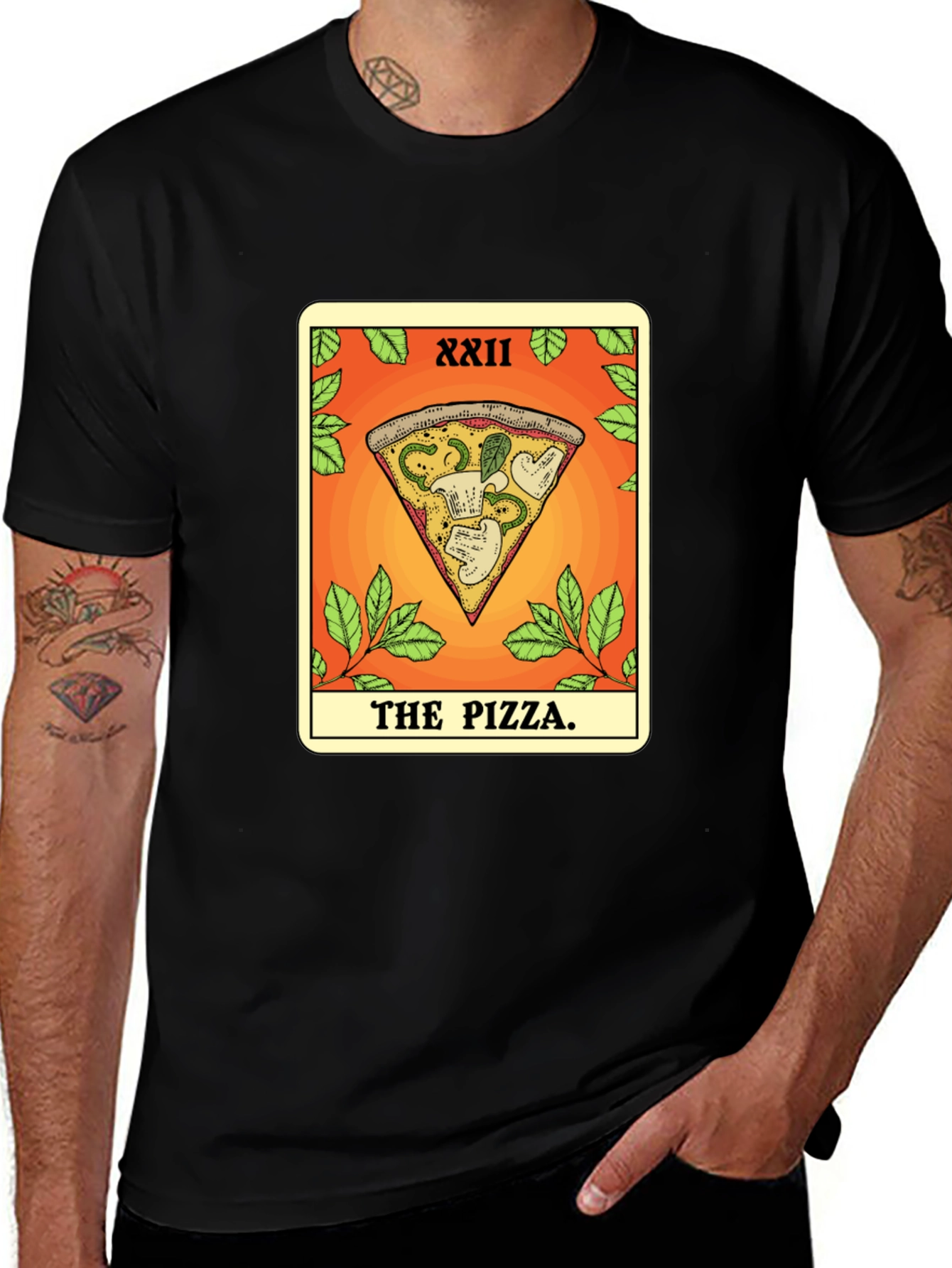 Variant 4 of Pizza Tarot Card T-Shirt - Novelty Graphic Tee