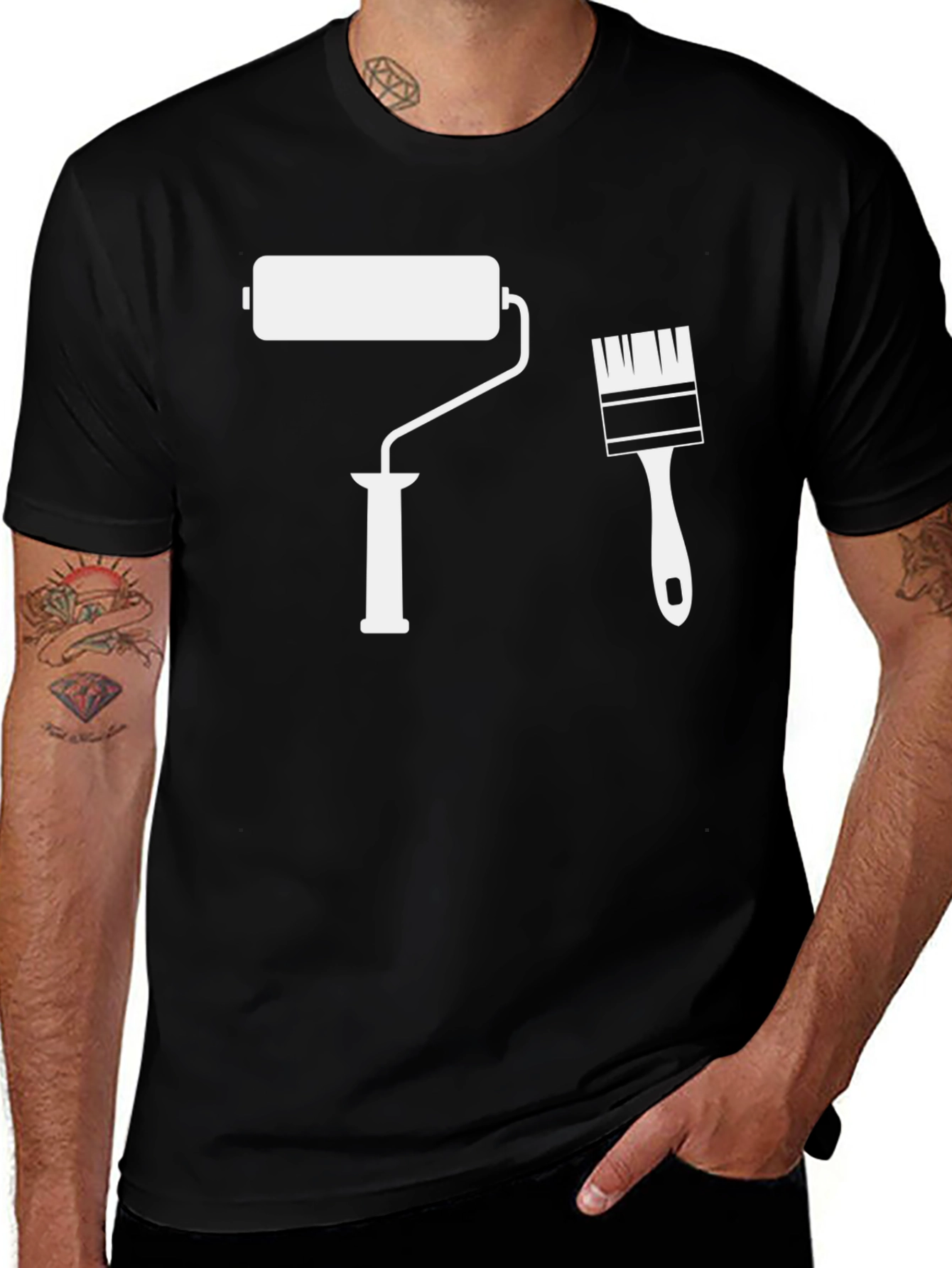 Variant 9 of Painter T-Shirt - Brush and Roller Design