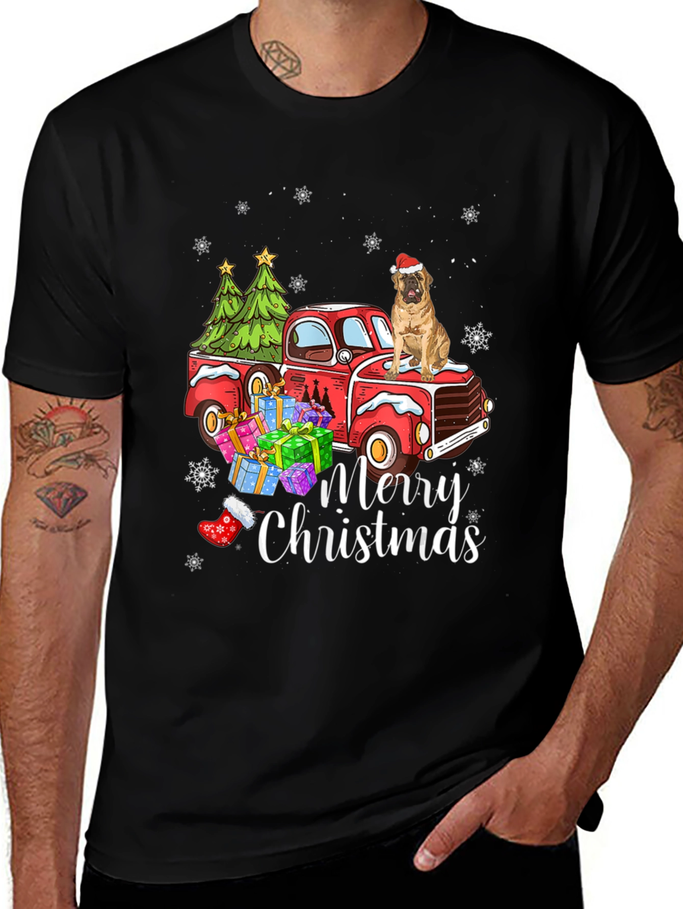 Variant 27 of Merry Christmas Dog Truck T-Shirt