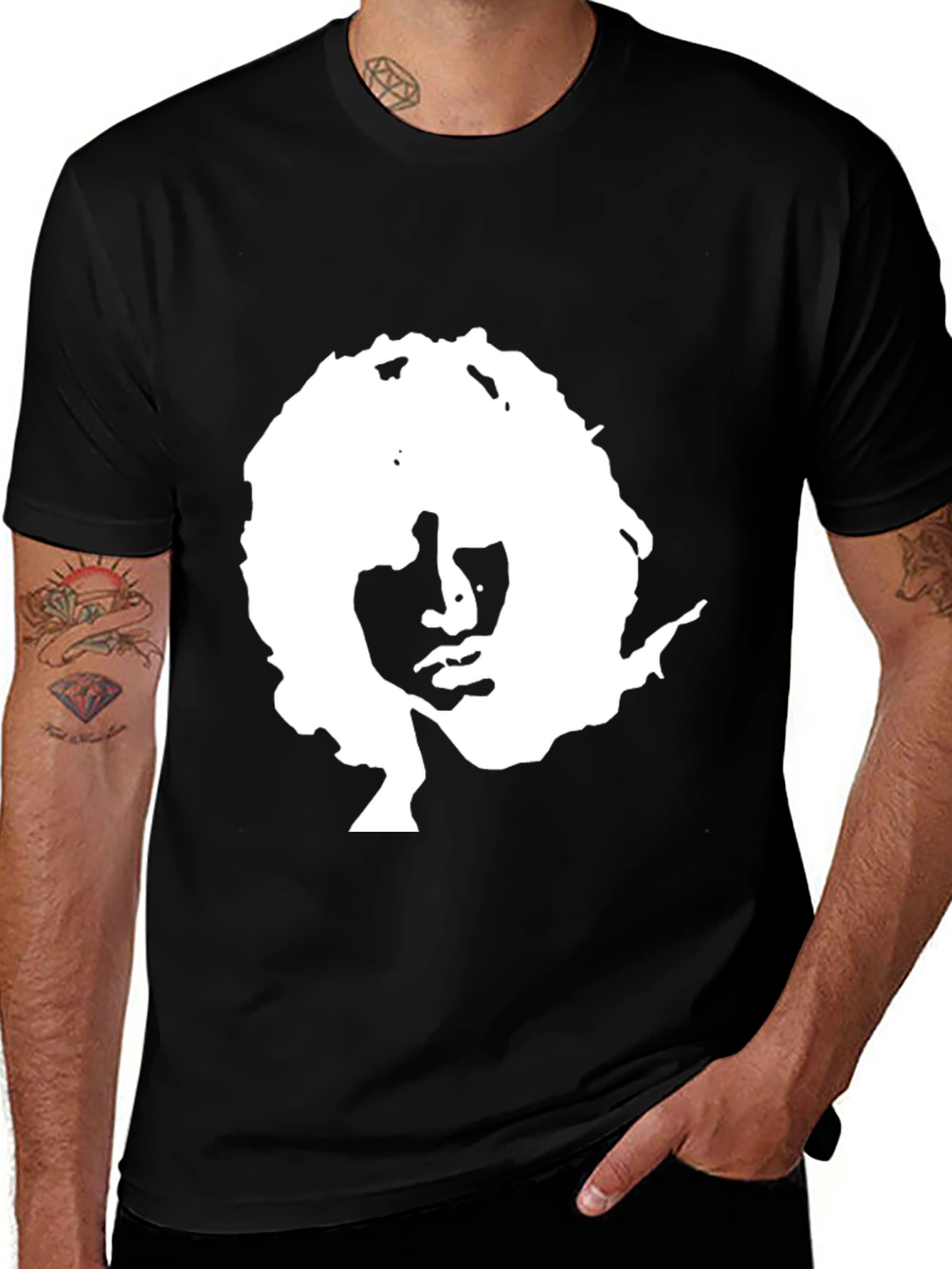 Variant 4 of Retro Silhouette Graphic Black T-Shirt