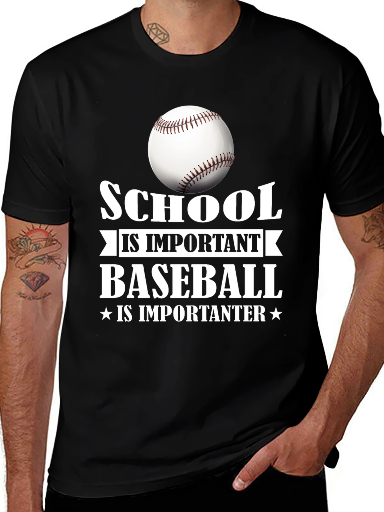 Variant 12 of School Important Baseball Is Importanter T-Shirt