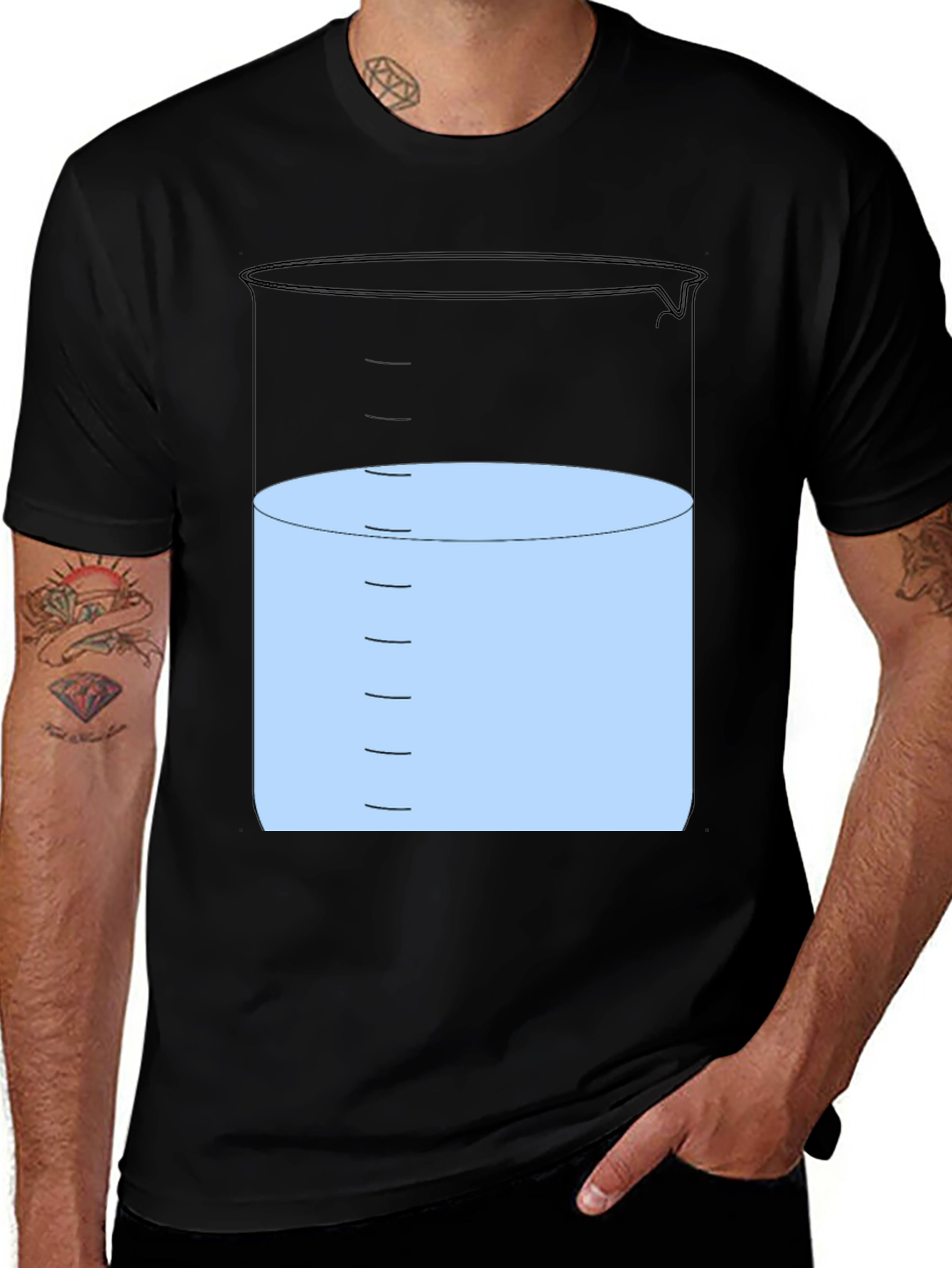 Science Beaker Graphic T-Shirt - Black
