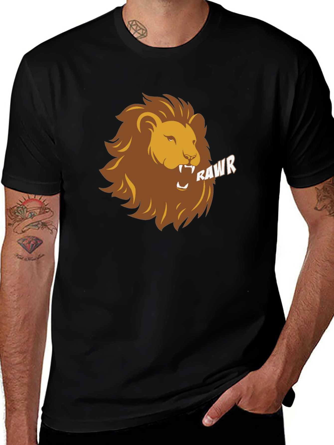 Variant 12 of Roaring Lion Graphic Tee - Black Casual T-Shirt